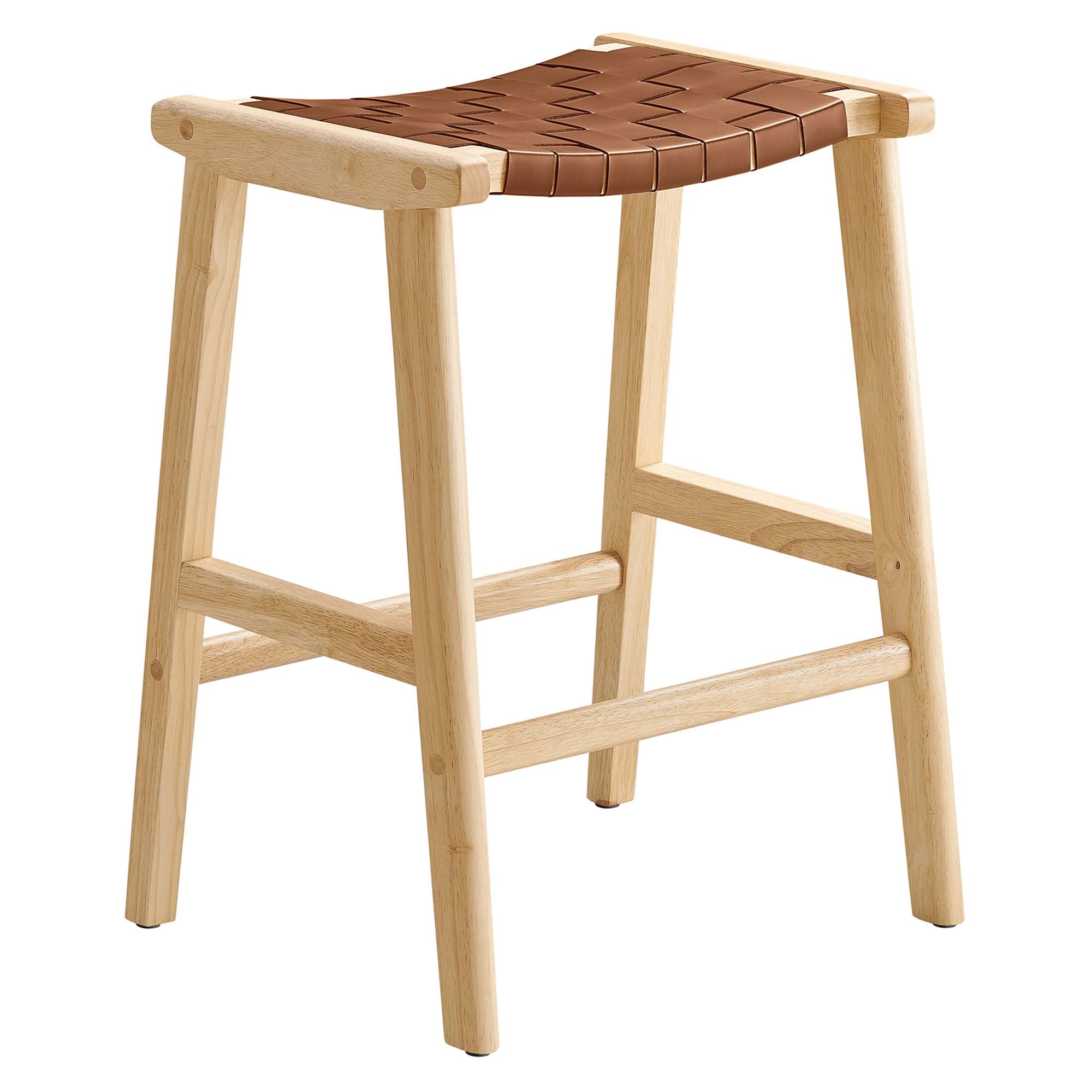 Saoirse Faux Leather Wood Counter Stool - Set of 2 by Modway