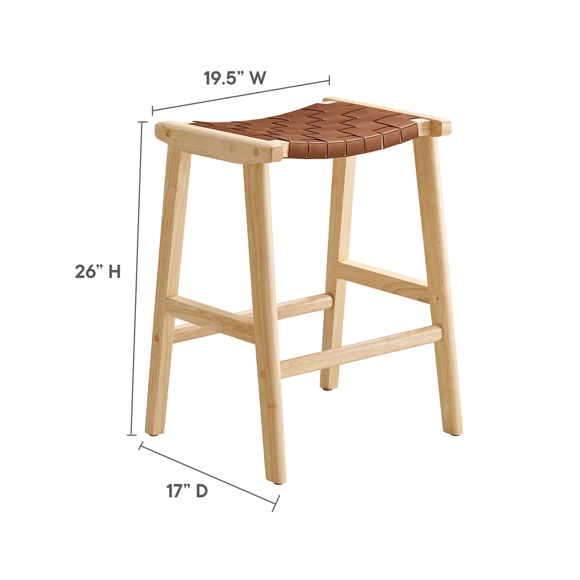 Saoirse Faux Leather Wood Counter Stool - Set of 2 by Modway