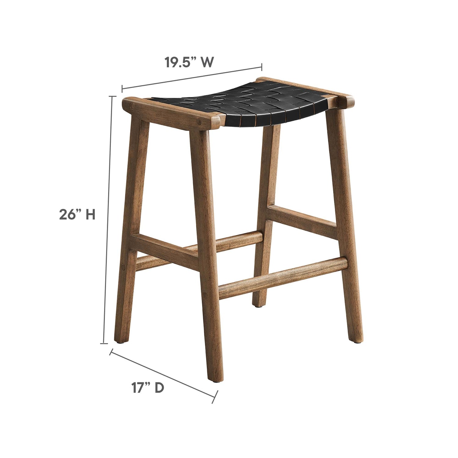 Saoirse Faux Leather Wood Counter Stool - Set of 2 by Modway