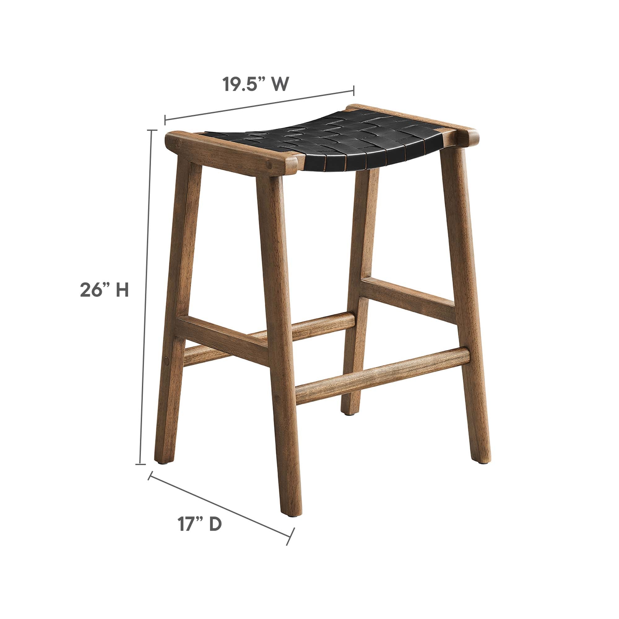 Saoirse Faux Leather Wood Counter Stool - Set of 2 by Modway