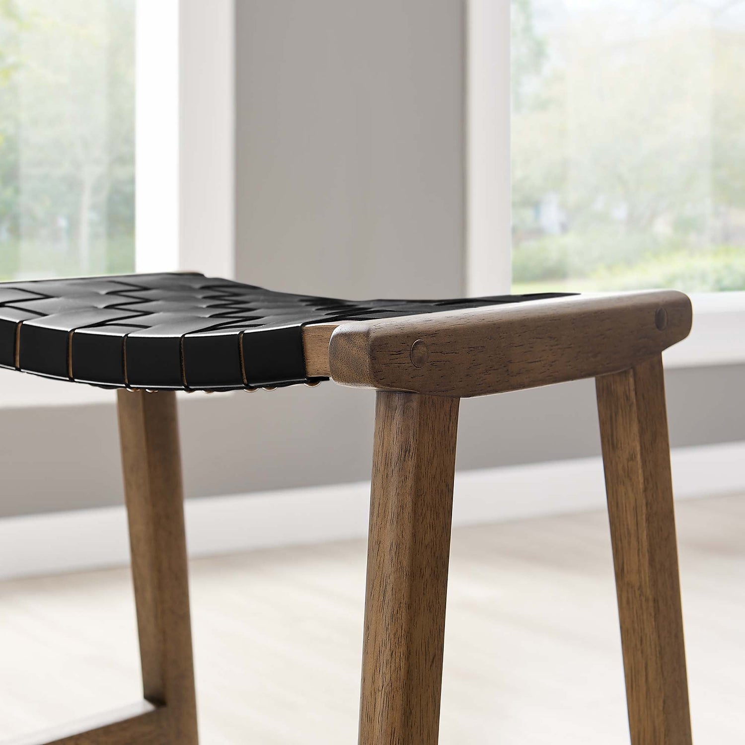 Saoirse Faux Leather Wood Counter Stool - Set of 2 by Modway