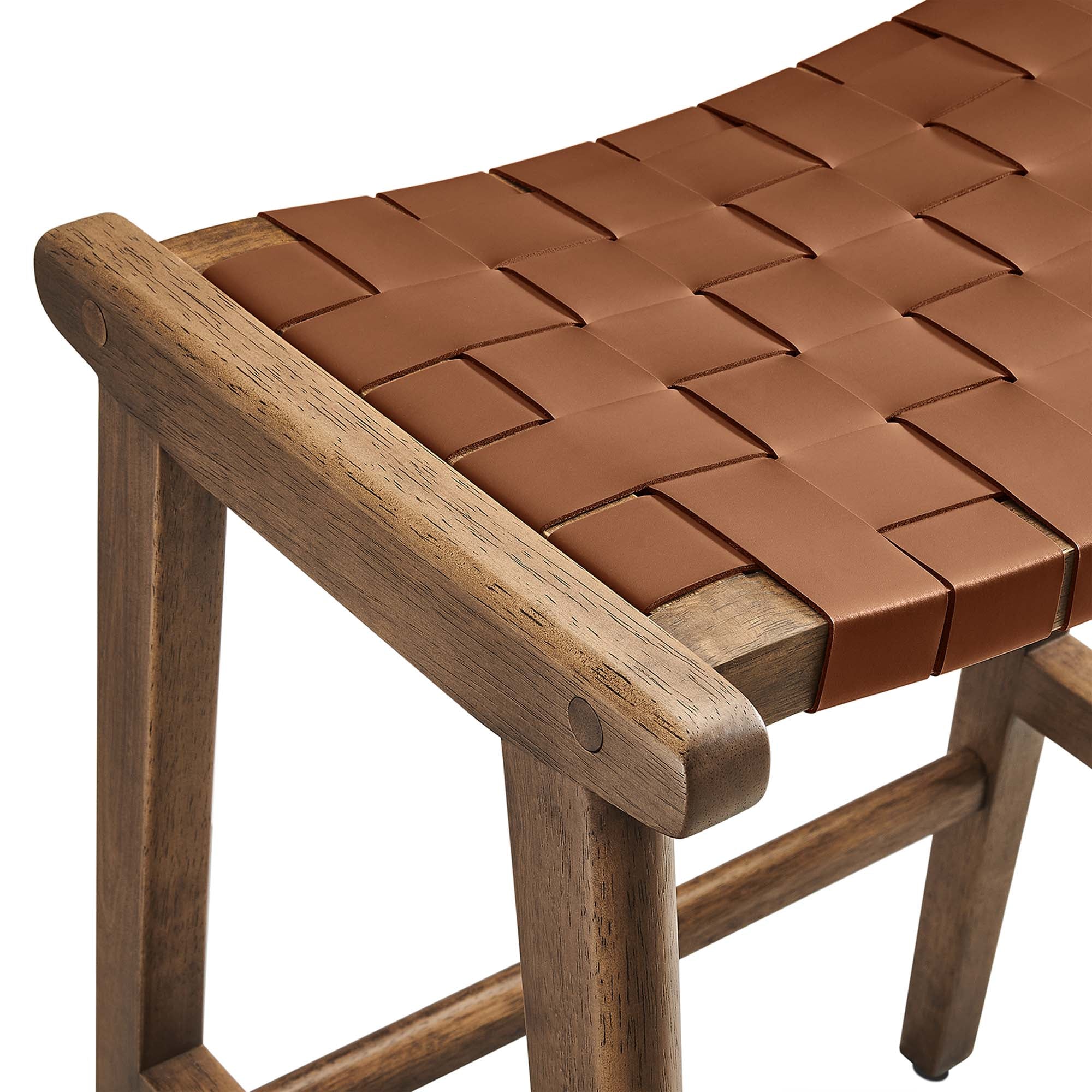 Saoirse Faux Leather Wood Counter Stool - Set of 2 by Modway
