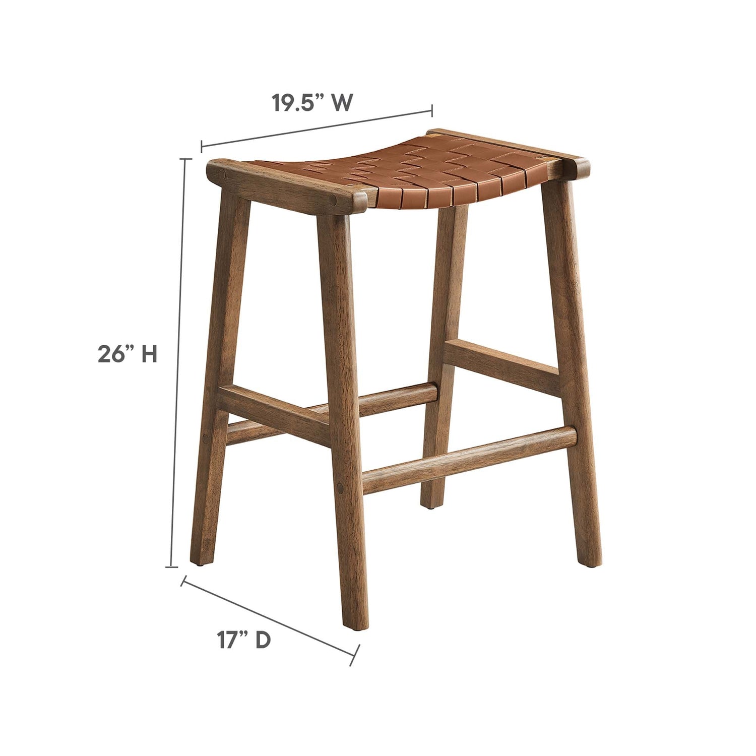 Saoirse Faux Leather Wood Counter Stool - Set of 2 by Modway