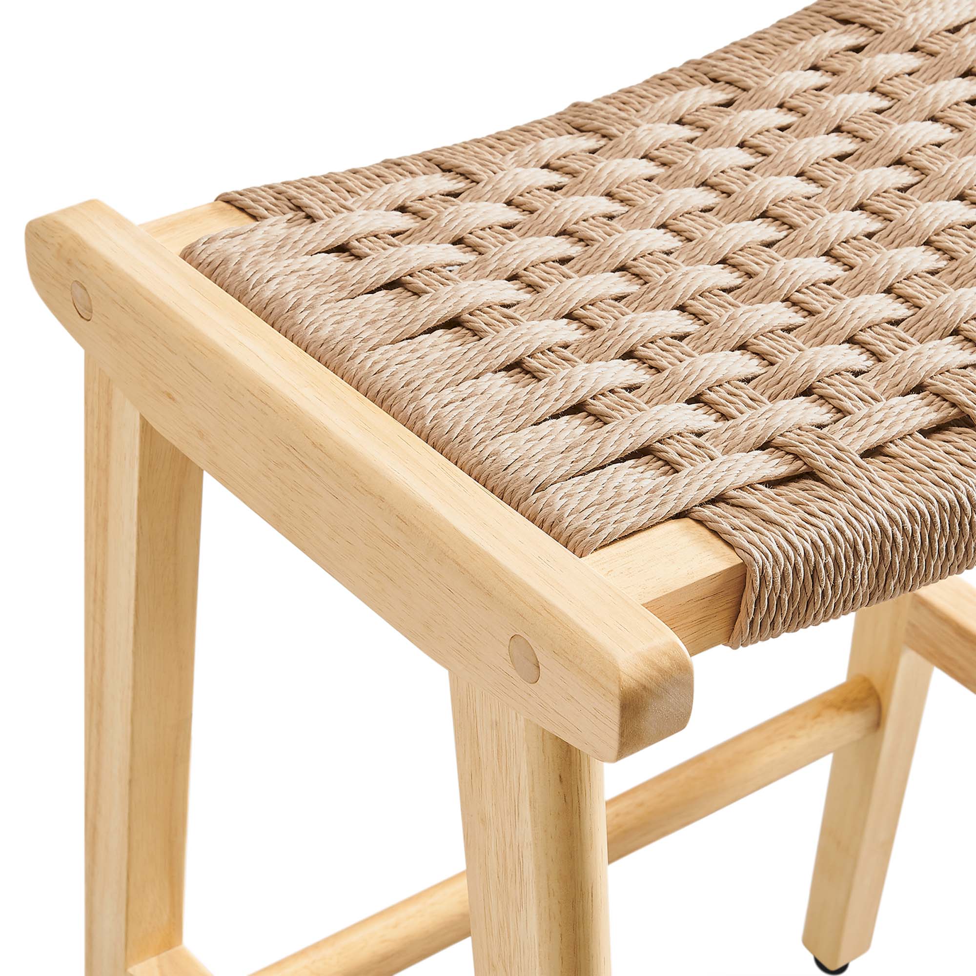 Saoirse Woven Rope Wood Counter Stool - Set of 2 by Modway