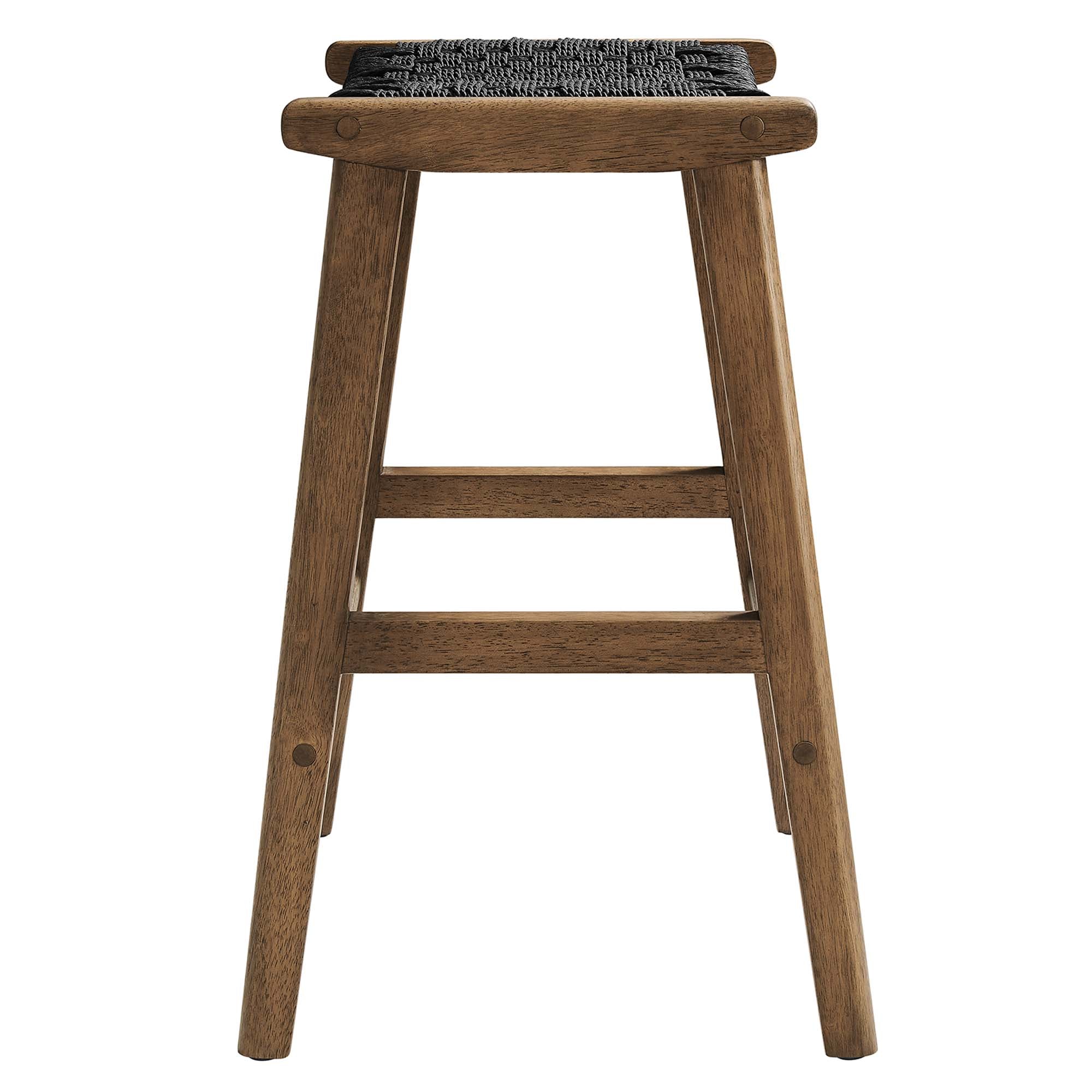 Saoirse Woven Rope Wood Counter Stool - Set of 2 by Modway