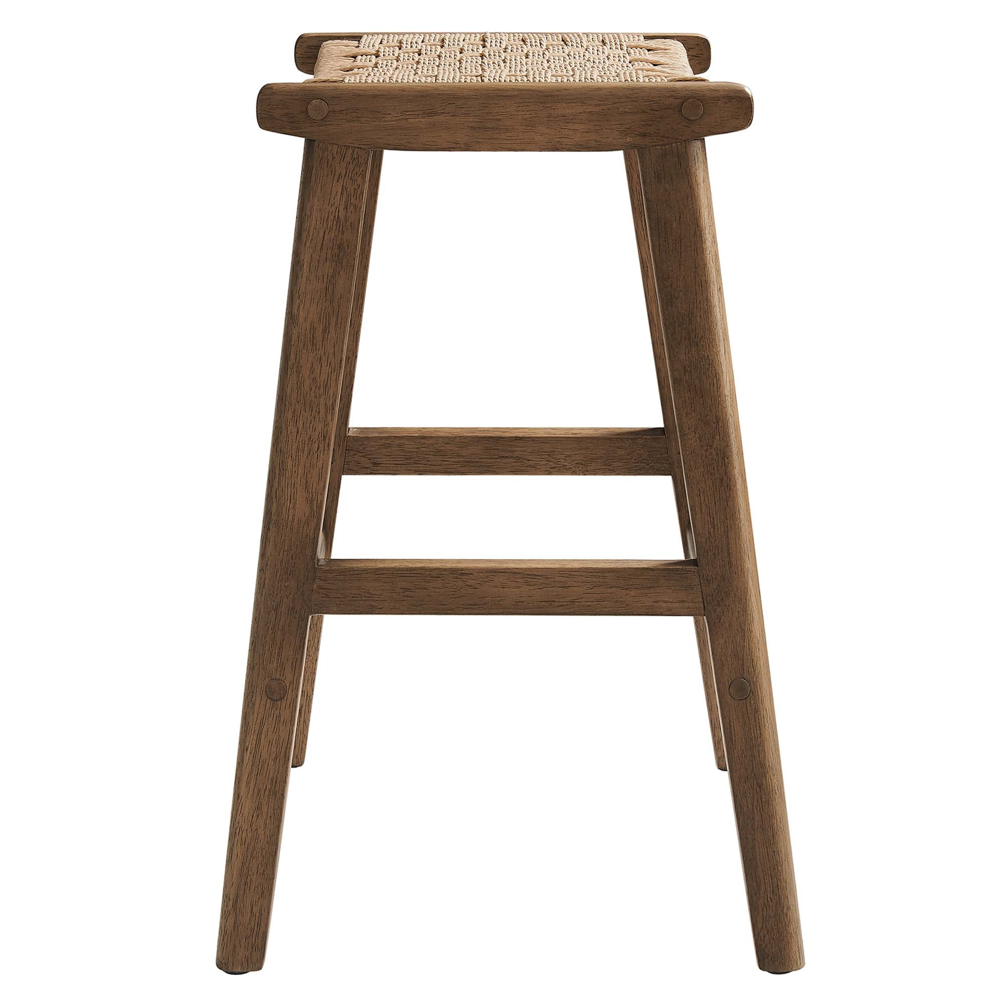 Saoirse Woven Rope Wood Counter Stool - Set of 2 by Modway