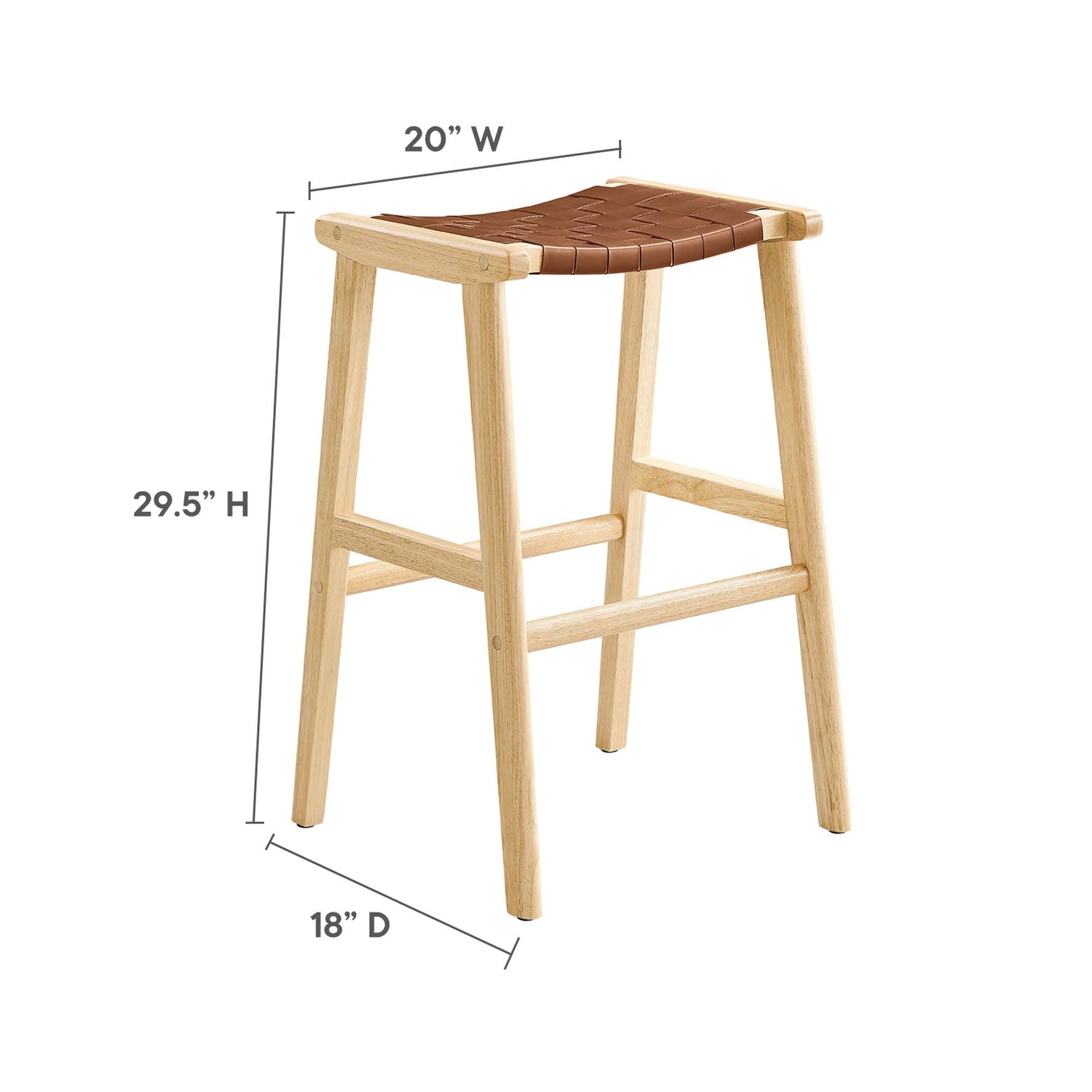 Saoirse Faux Leather Wood Bar Stool - Set of 2 by Modway
