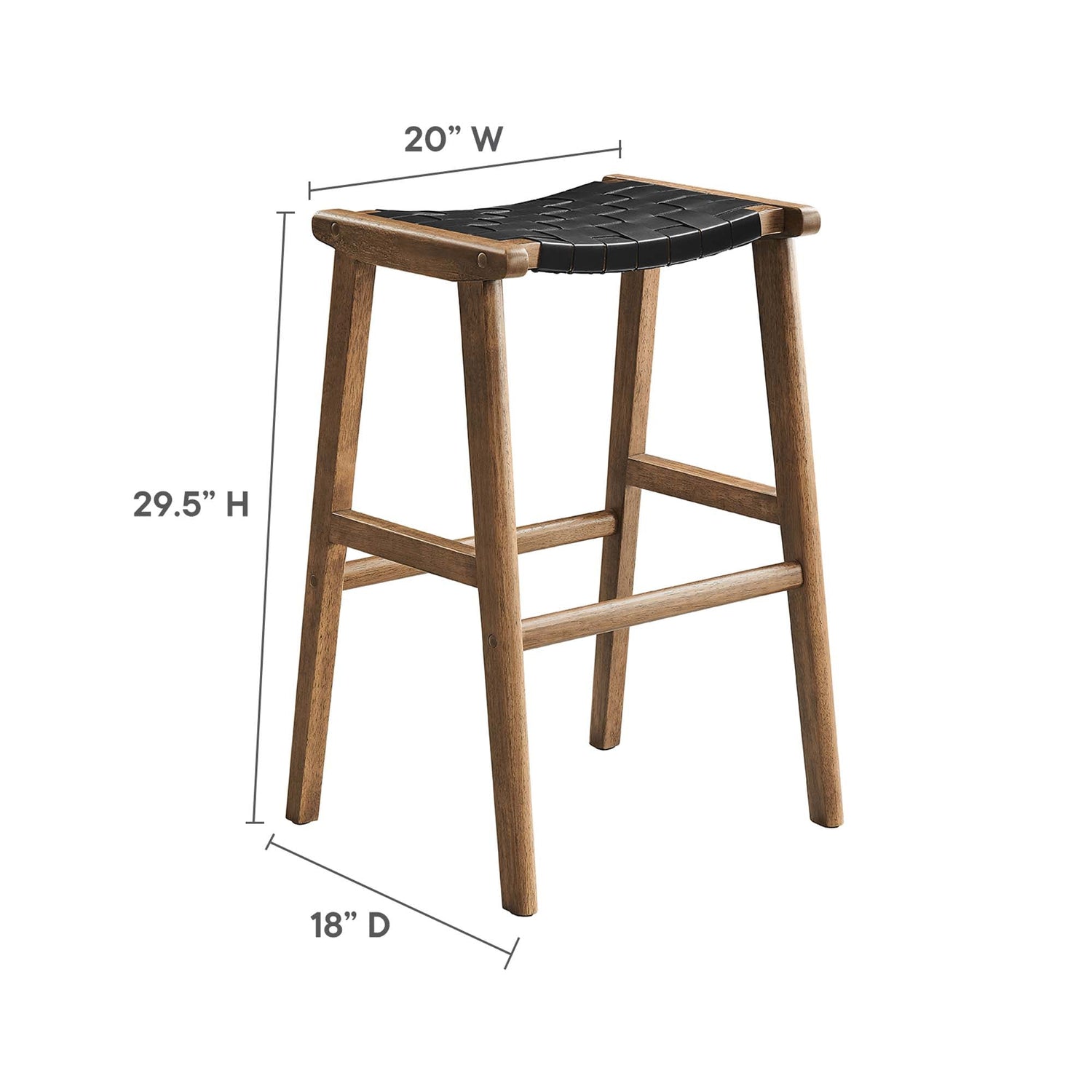 Saoirse Faux Leather Wood Bar Stool - Set of 2 by Modway