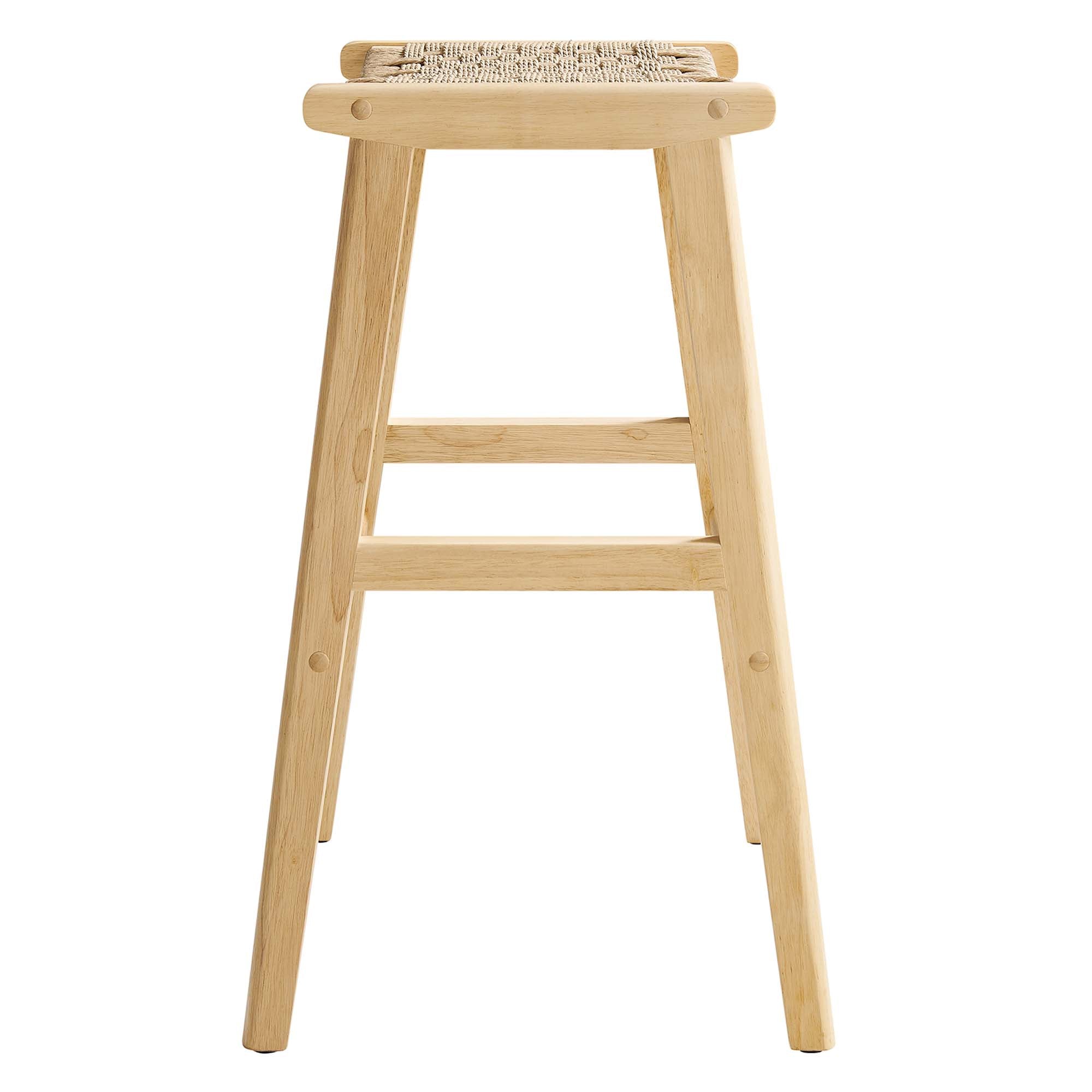 Saoirse Woven Rope Wood Bar Stool - Set of 2 by Modway