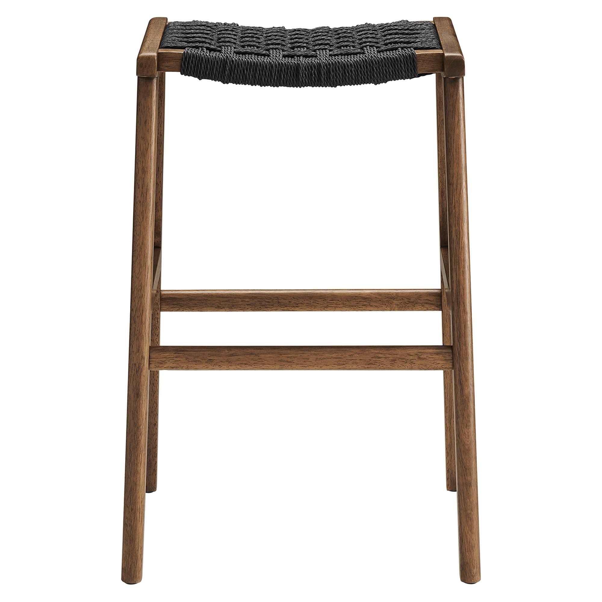 Saoirse Woven Rope Wood Bar Stool - Set of 2 by Modway