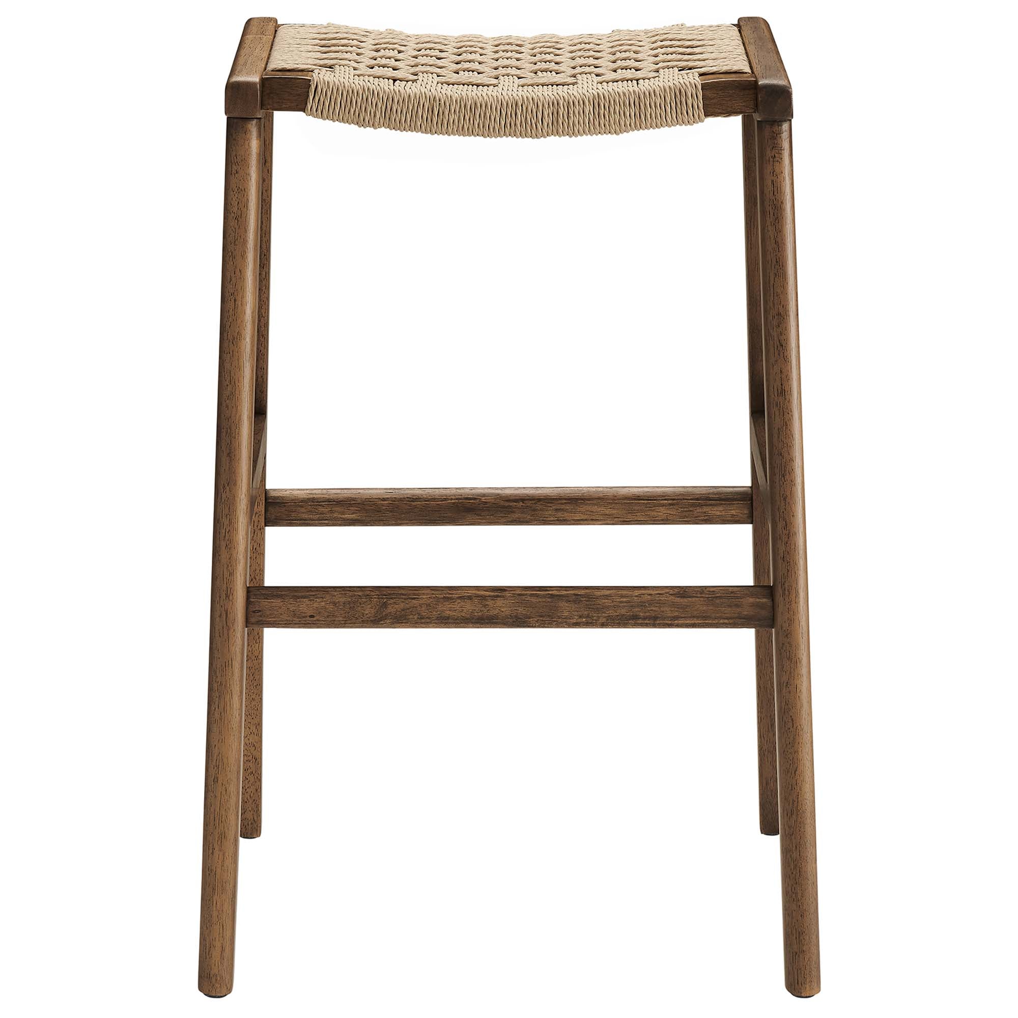 Saoirse Woven Rope Wood Bar Stool - Set of 2 by Modway