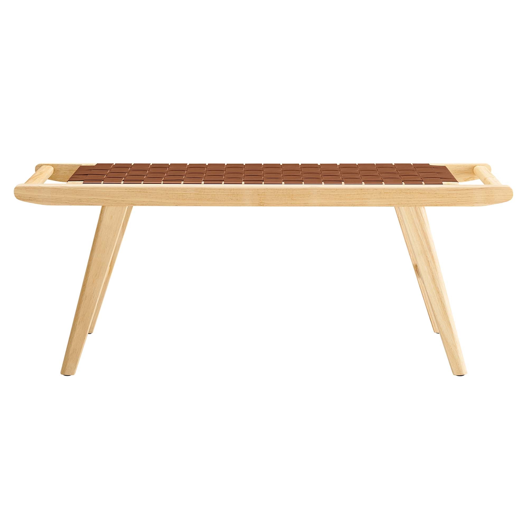 Saoirse 47" Faux Leather Wood Bench by Modway
