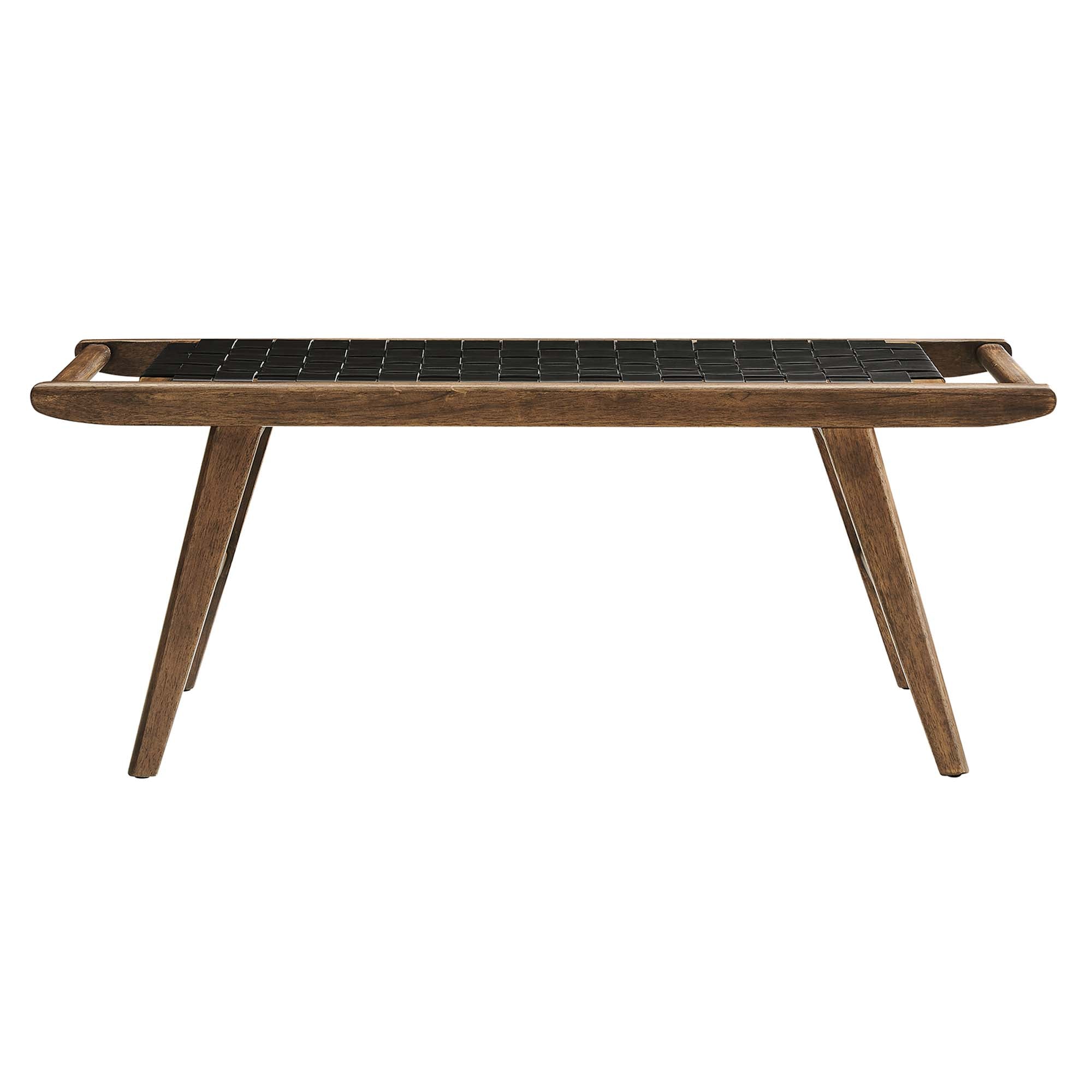Saoirse 47" Faux Leather Wood Bench by Modway