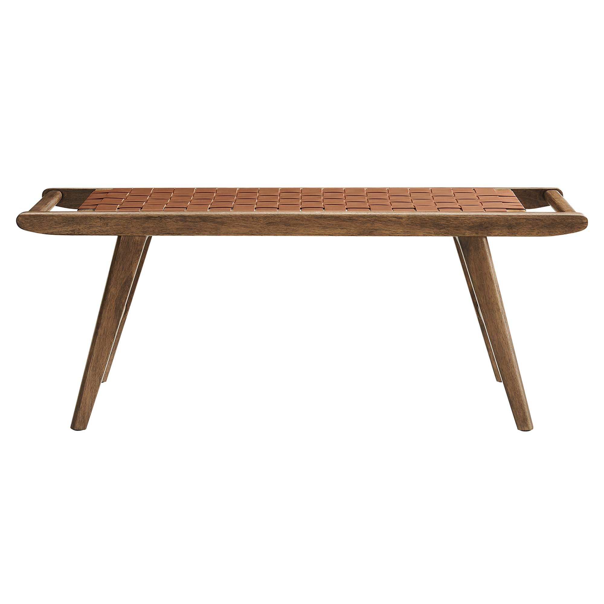 Saoirse 47" Faux Leather Wood Bench by Modway