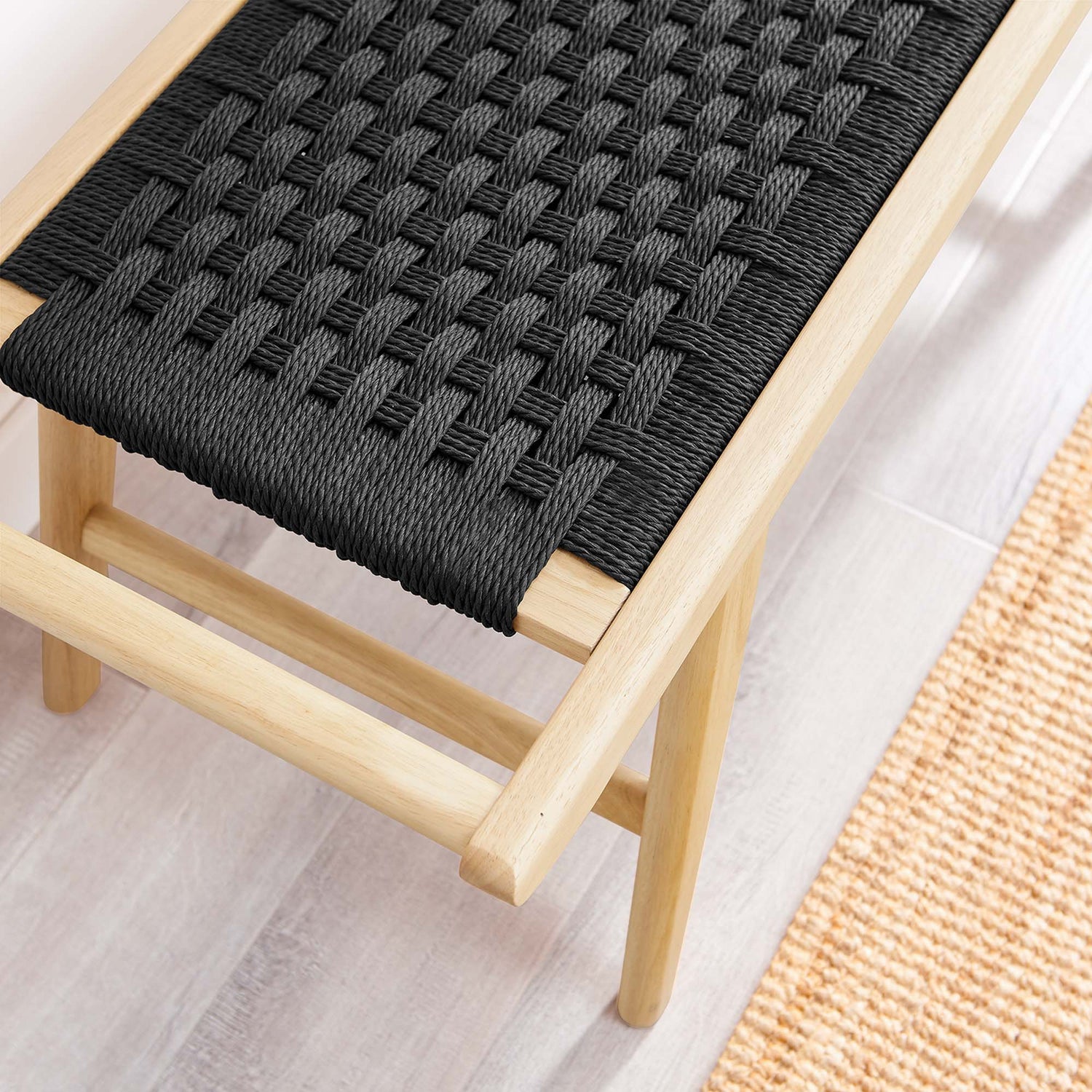 Saoirse 47" Woven Rope Wood Bench by Modway
