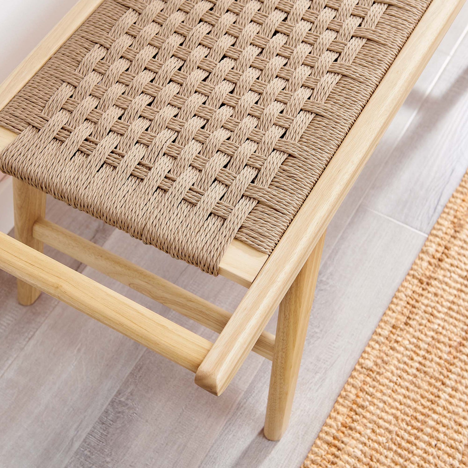 Saoirse 47" Woven Rope Wood Bench by Modway