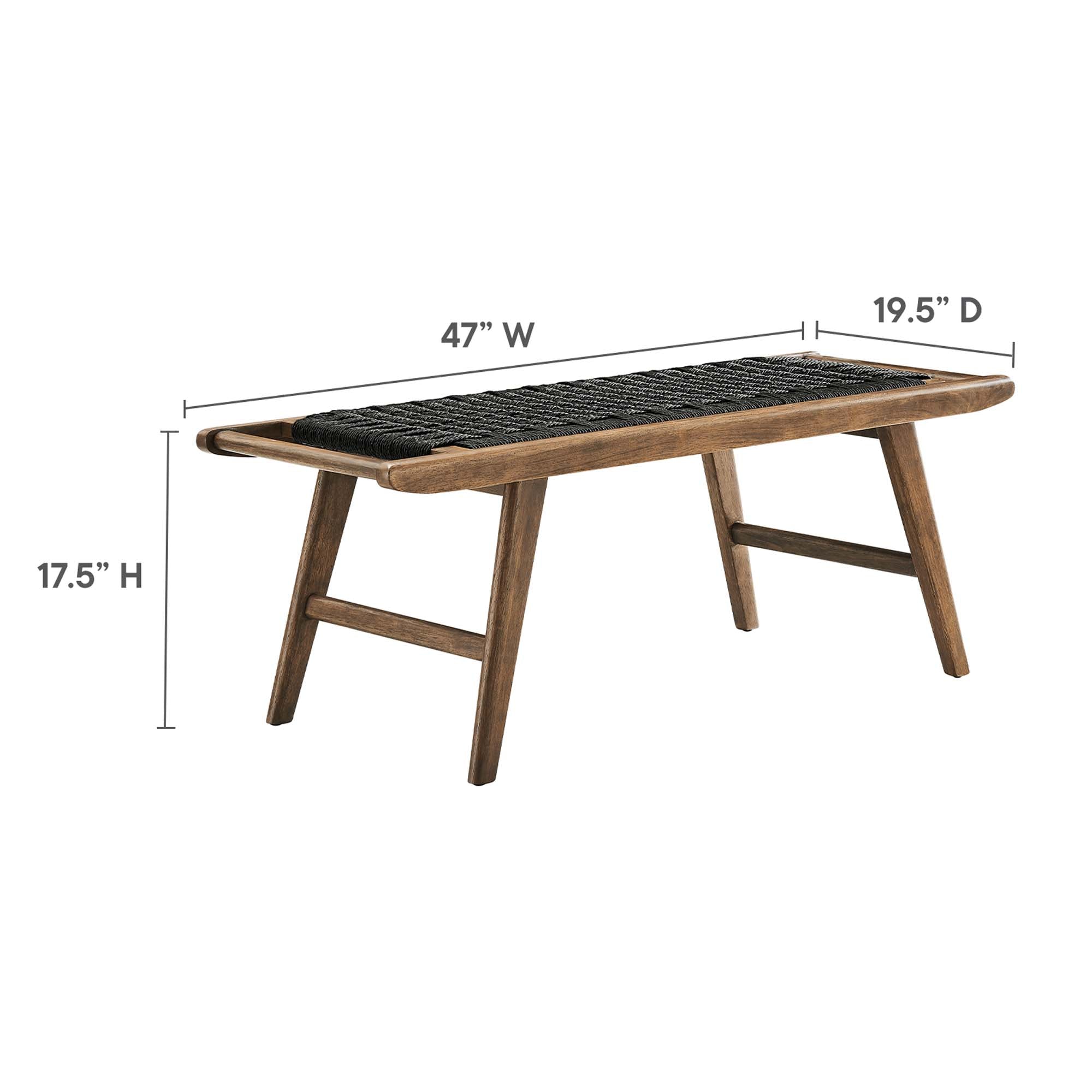 Saoirse 47" Woven Rope Wood Bench by Modway
