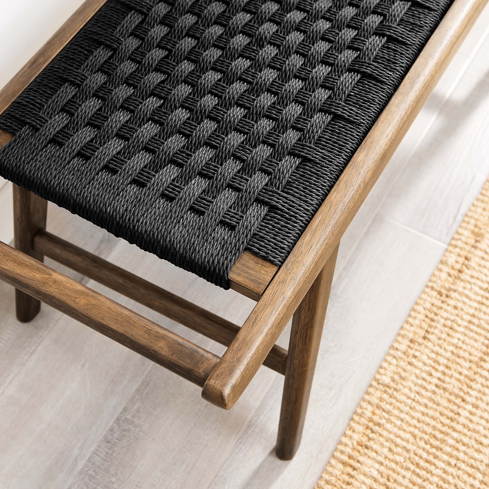 Saoirse 47" Woven Rope Wood Bench by Modway