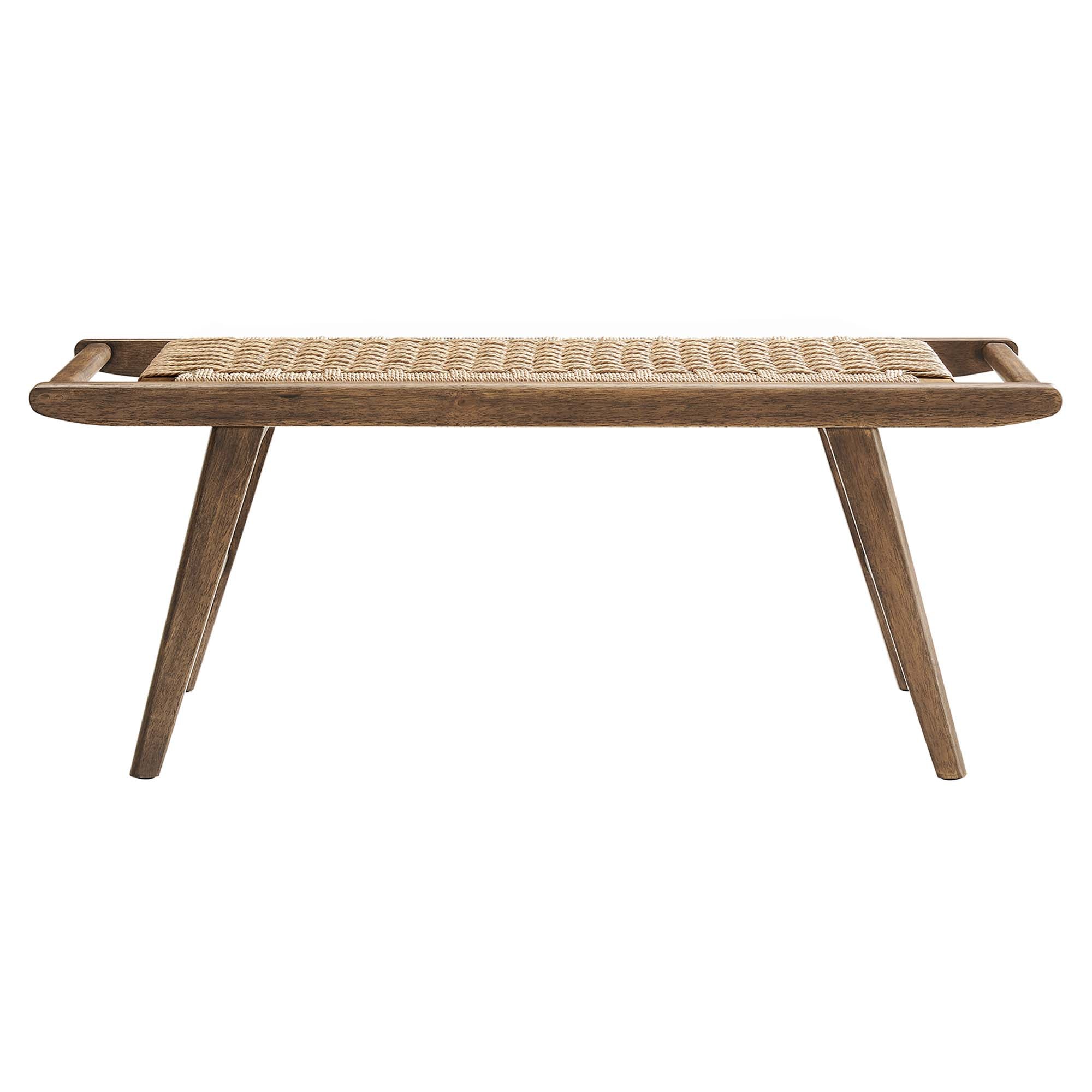 Saoirse 47" Woven Rope Wood Bench by Modway