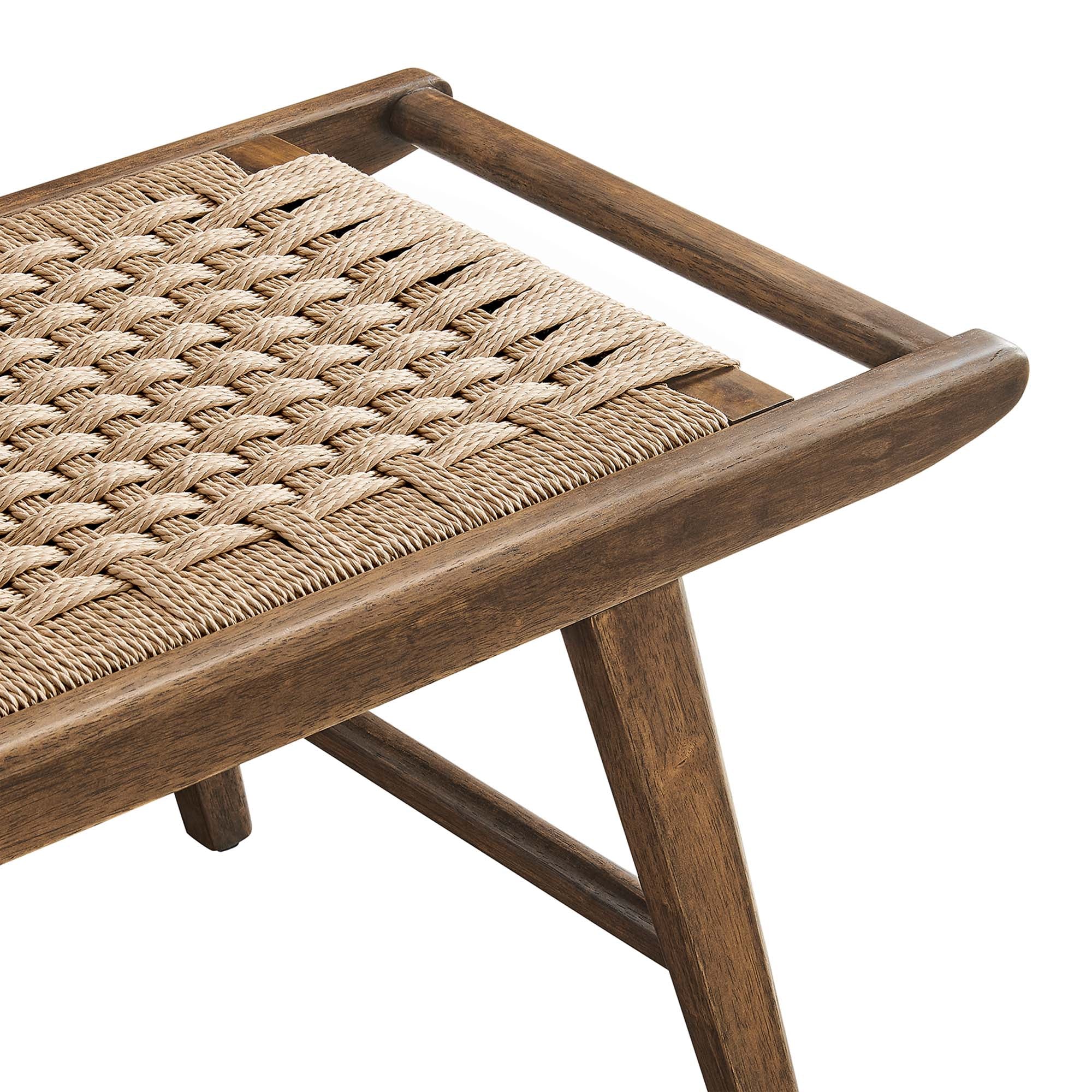 Saoirse 47" Woven Rope Wood Bench by Modway