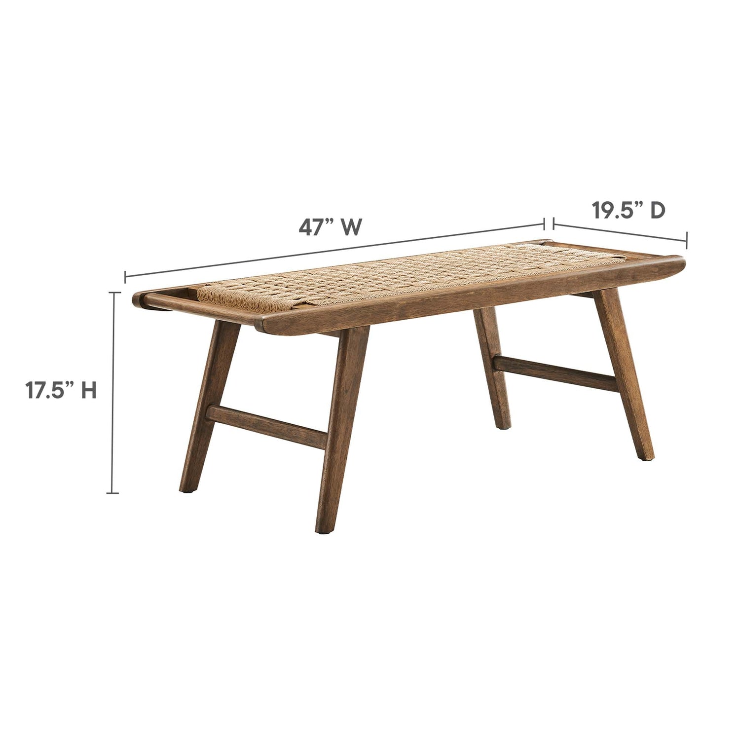 Saoirse 47" Woven Rope Wood Bench by Modway
