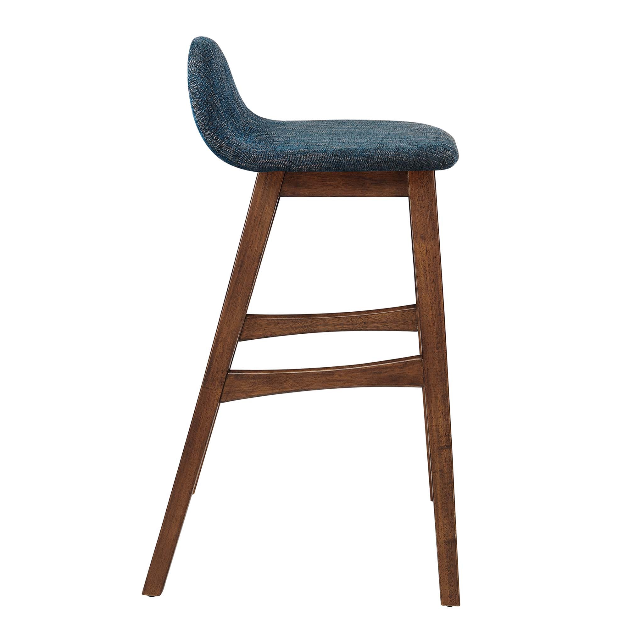 Juno Heathered Fabric Wood Bar Stool - Set of 2 by Modway