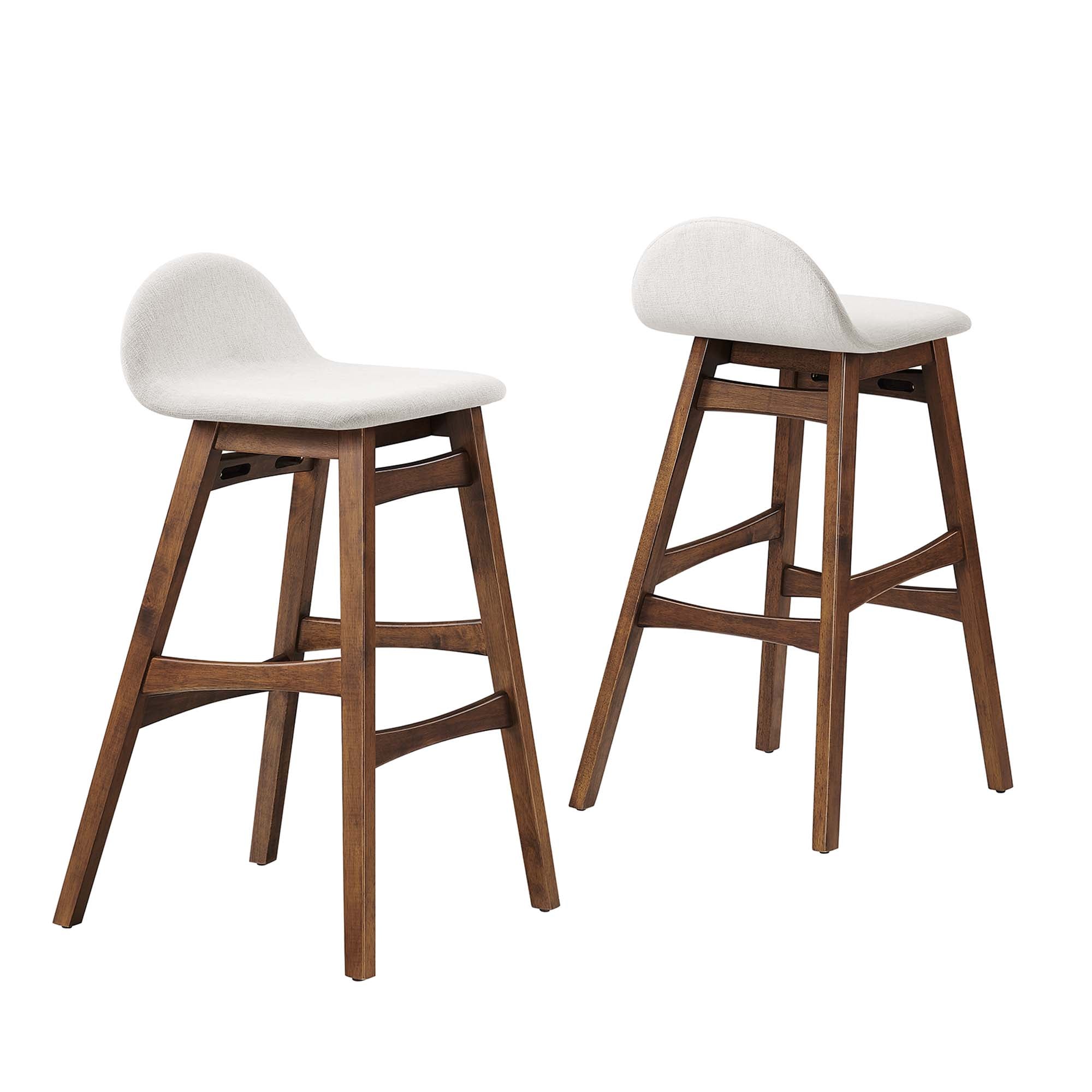 Juno Heathered Fabric Wood Bar Stool - Set of 2 by Modway