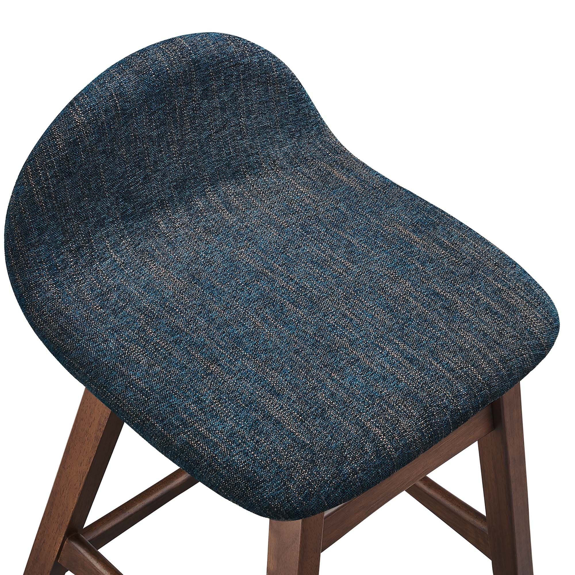 Juno Heathered Fabric Wood Counter Stool - Set of 2 by Modway