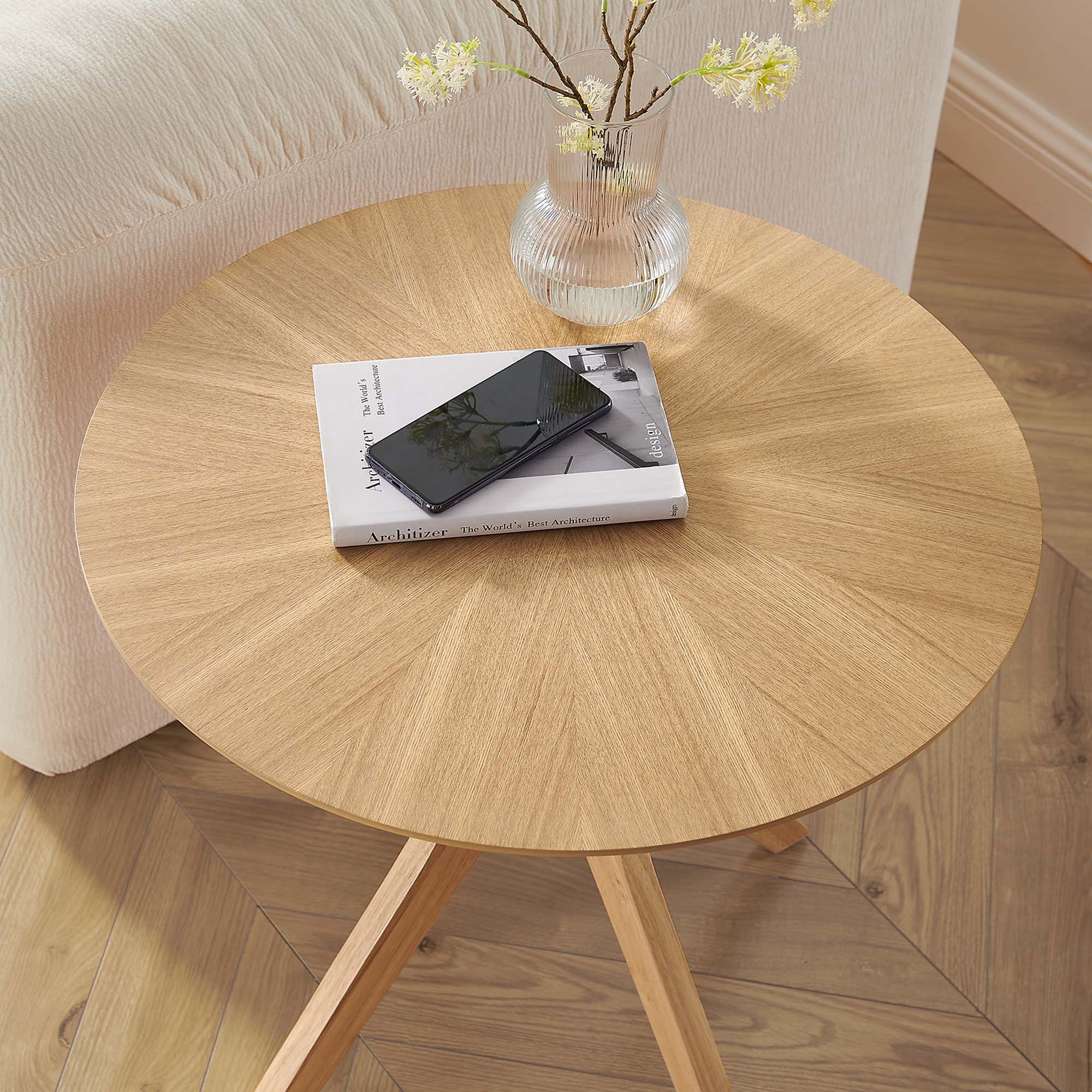 Crossroads 24" Round Wood Side Table by Modway