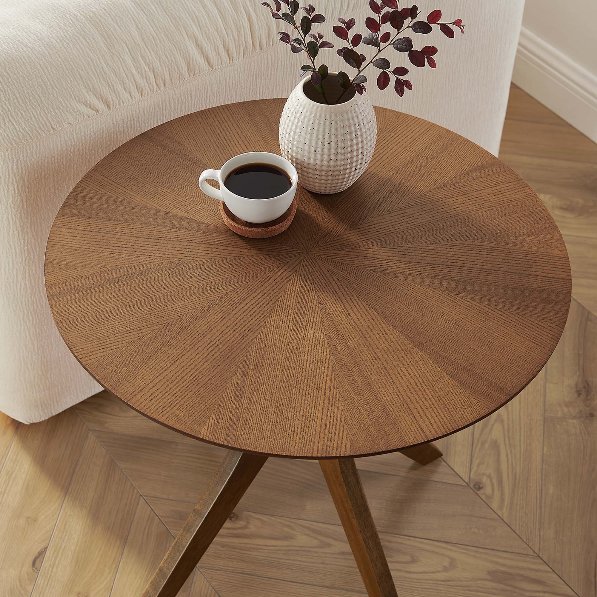 Crossroads 24" Round Wood Side Table by Modway