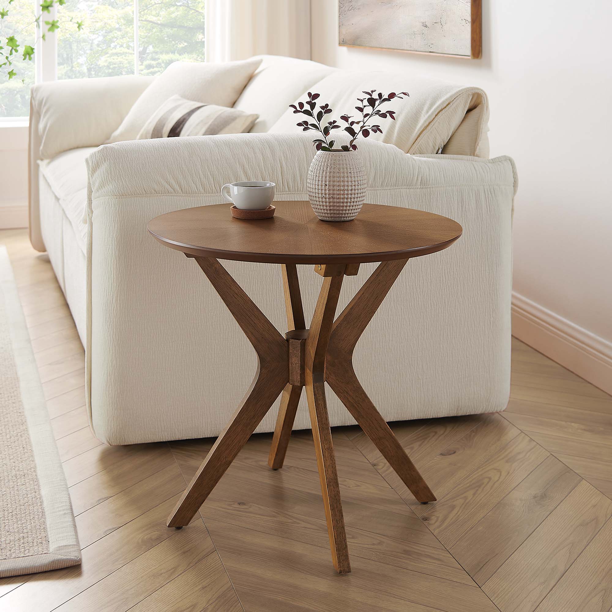 Crossroads 24" Round Wood Side Table by Modway