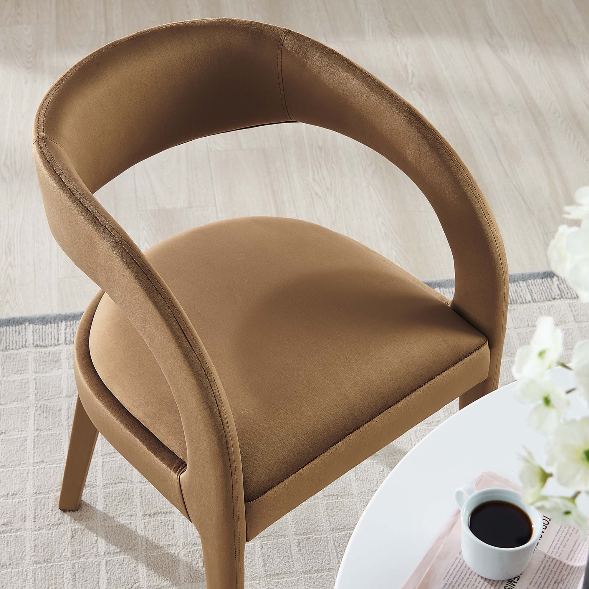 Pinnacle Performance Velvet Dining Chair Set of Two by Modway