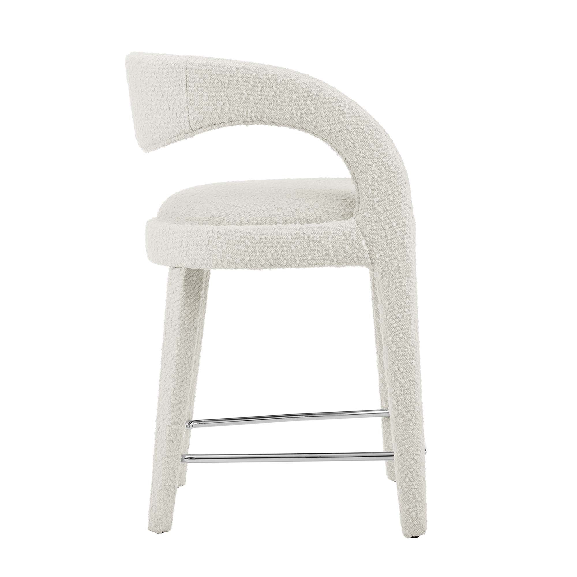 Pinnacle Boucle Upholstered Counter Stool Set of Two by Modway