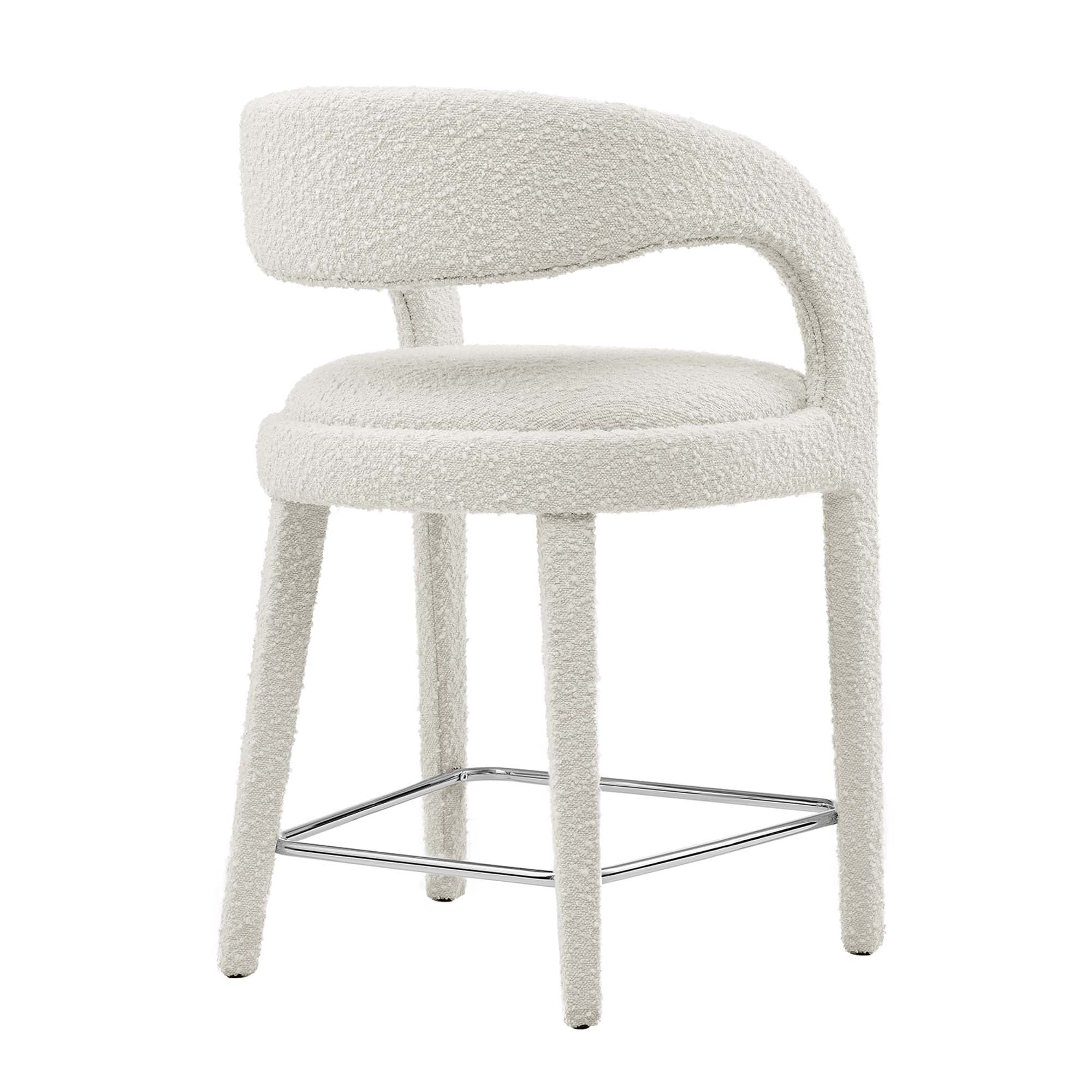 Pinnacle Boucle Upholstered Counter Stool Set of Two by Modway