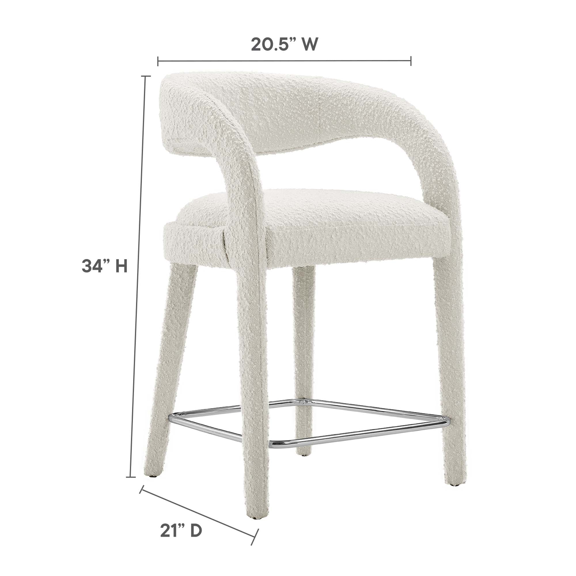 Pinnacle Boucle Upholstered Counter Stool Set of Two by Modway