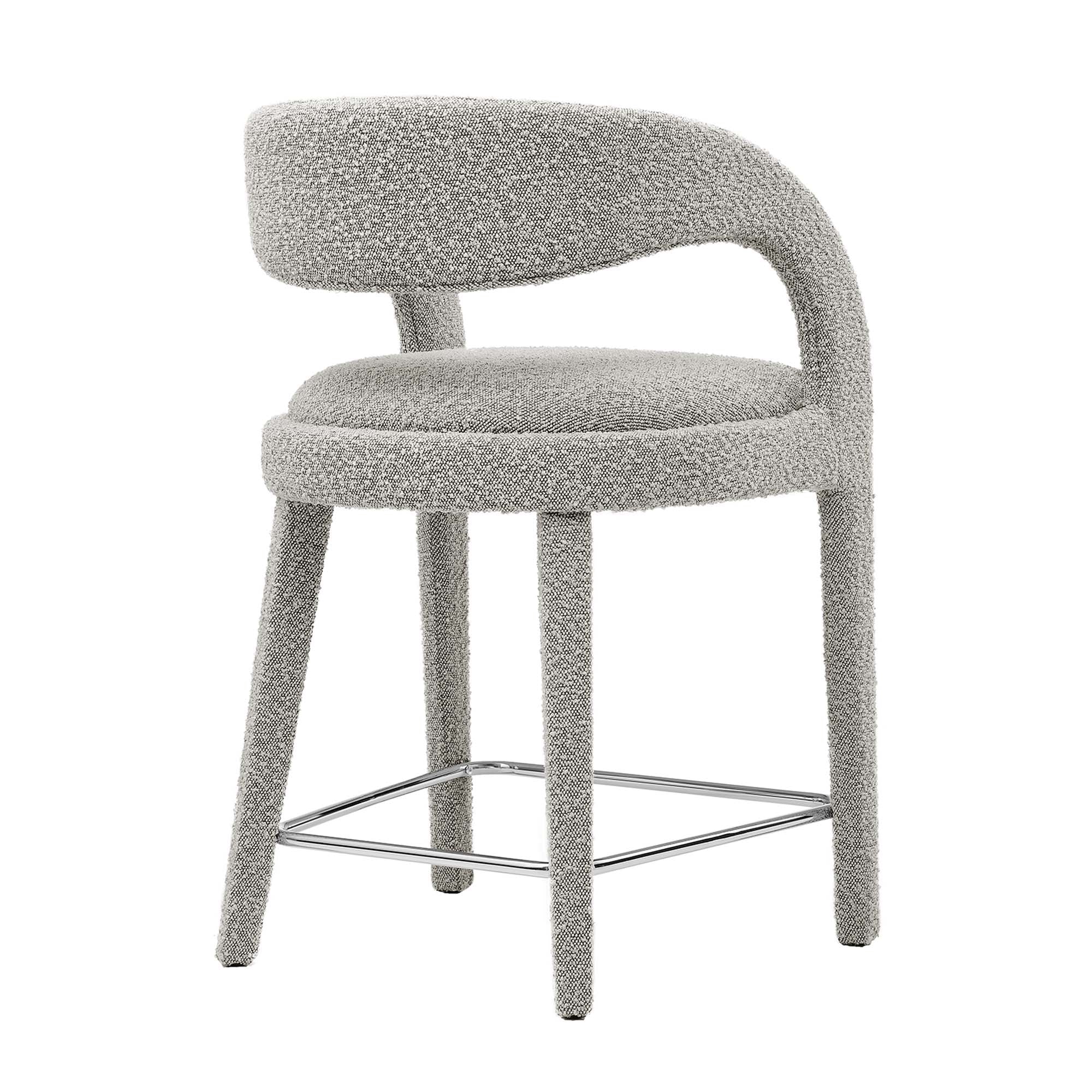 Pinnacle Boucle Upholstered Counter Stool Set of Two by Modway