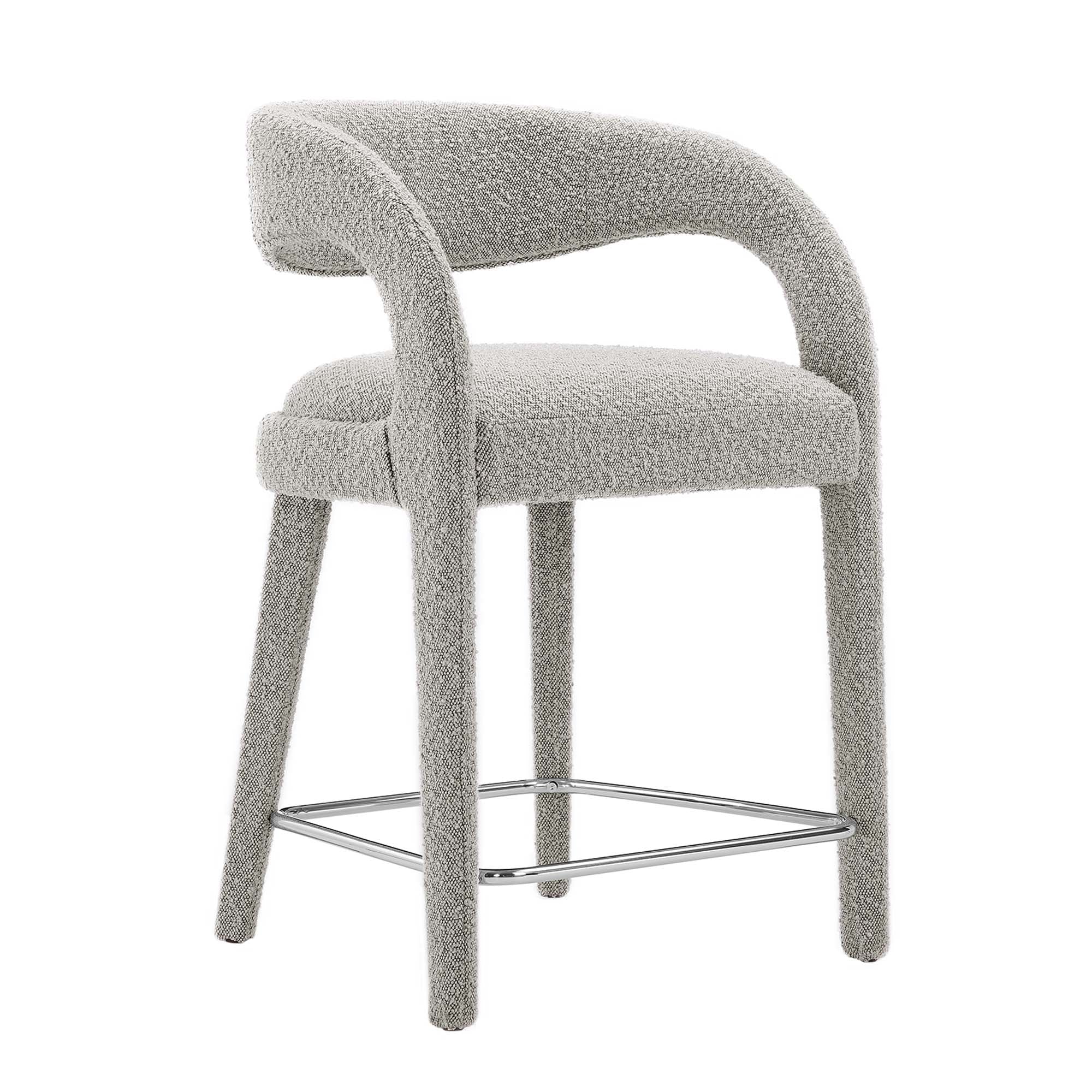 Pinnacle Boucle Upholstered Counter Stool Set of Two by Modway