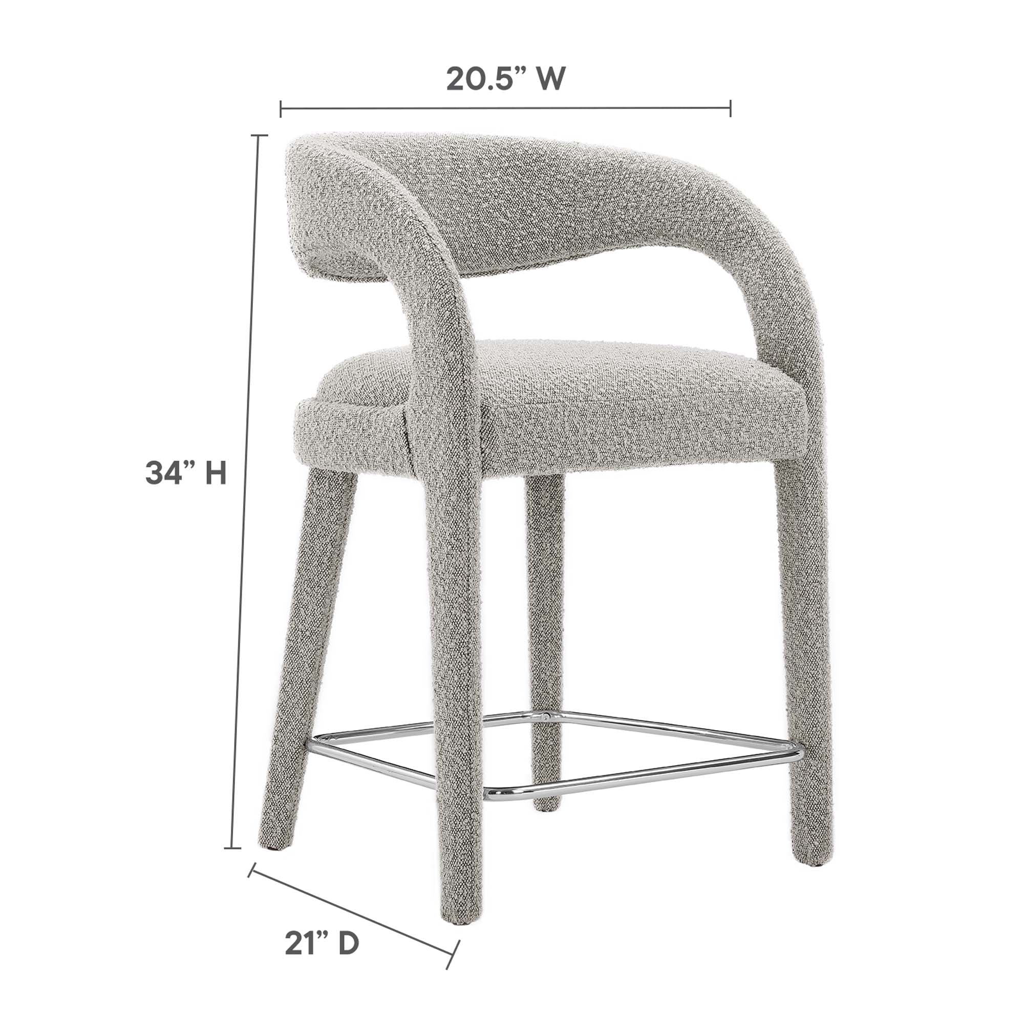 Pinnacle Boucle Upholstered Counter Stool Set of Two by Modway
