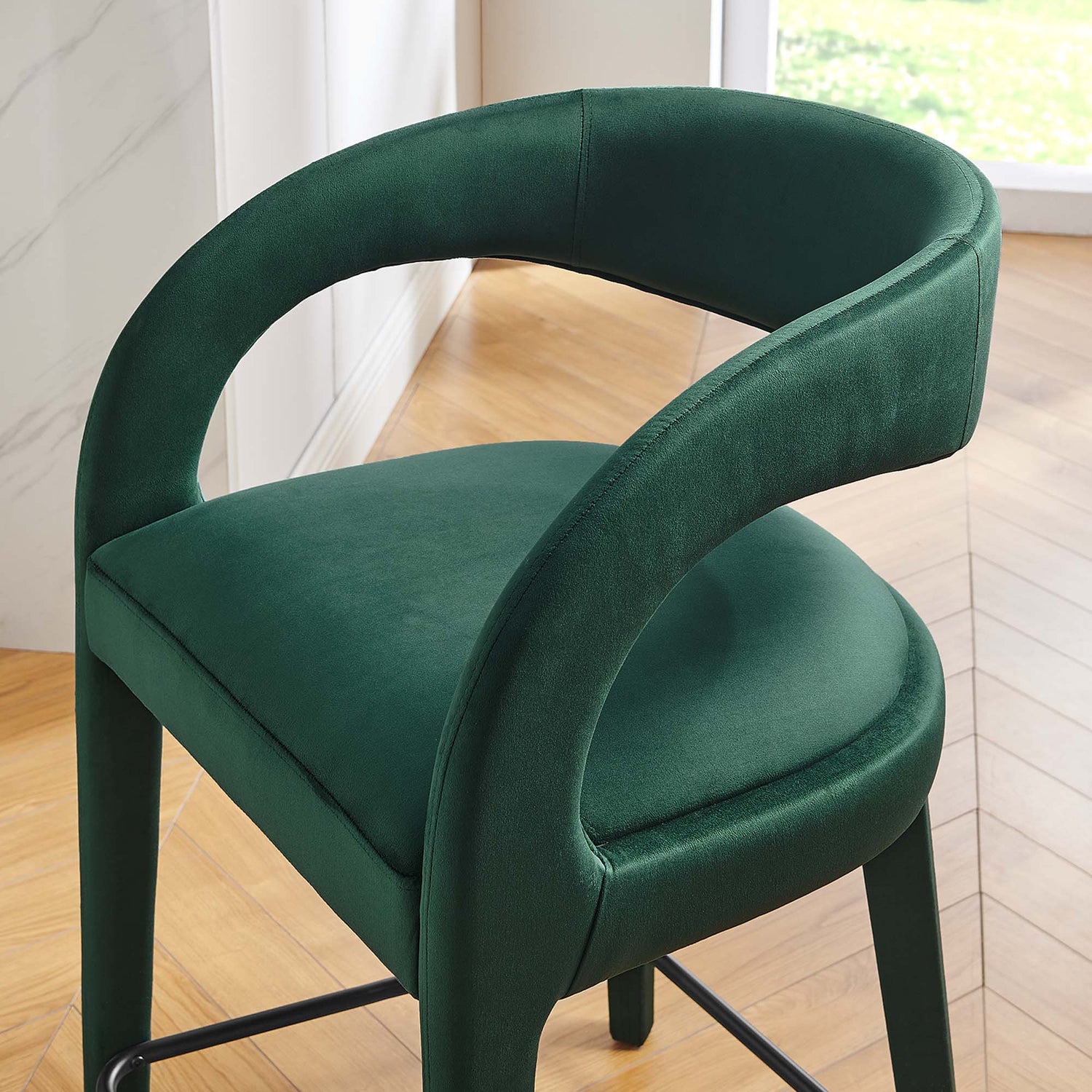 Pinnacle Performance Velvet Counter Stool Set of Two by Modway