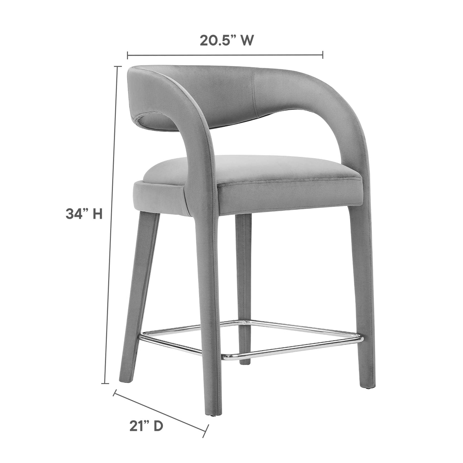 Pinnacle Performance Velvet Counter Stool Set of Two by Modway