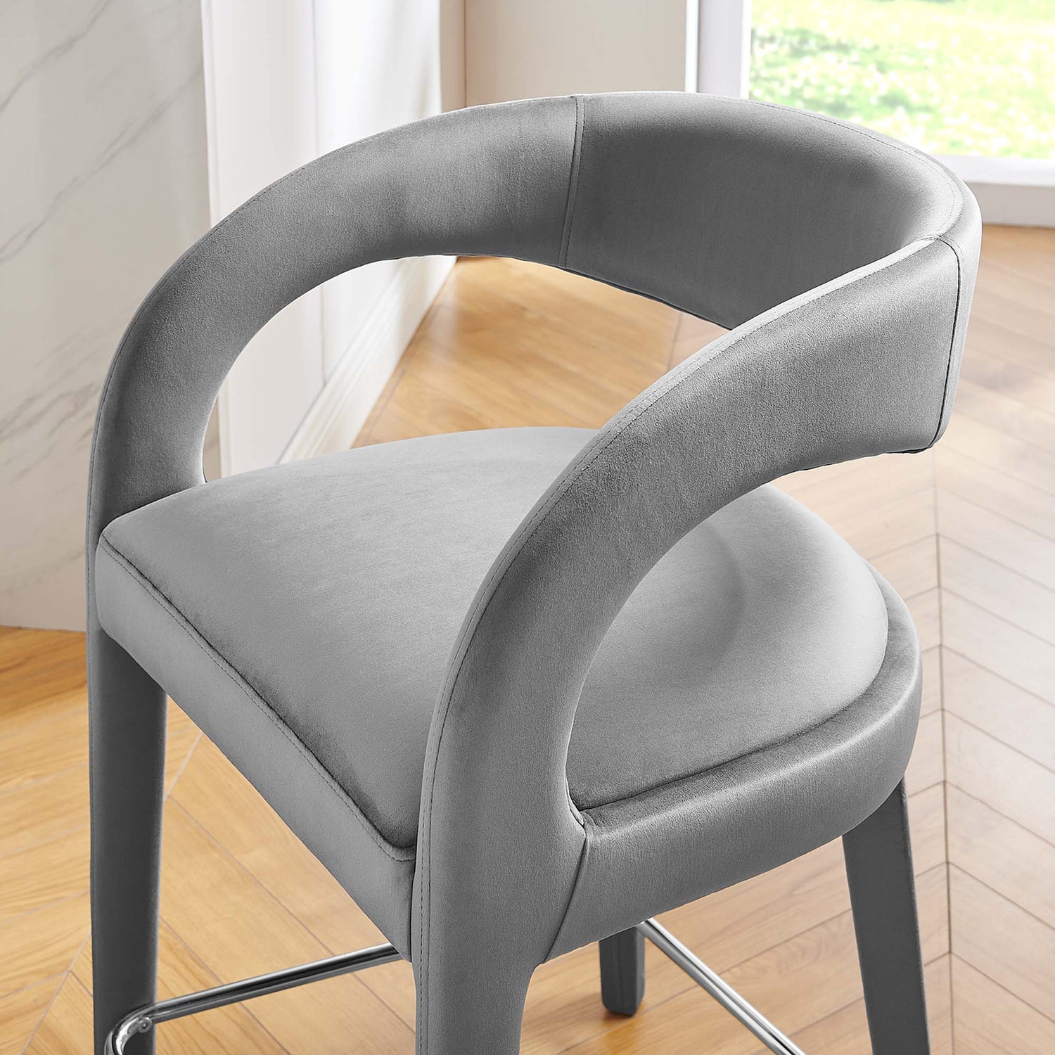Pinnacle Performance Velvet Counter Stool Set of Two by Modway