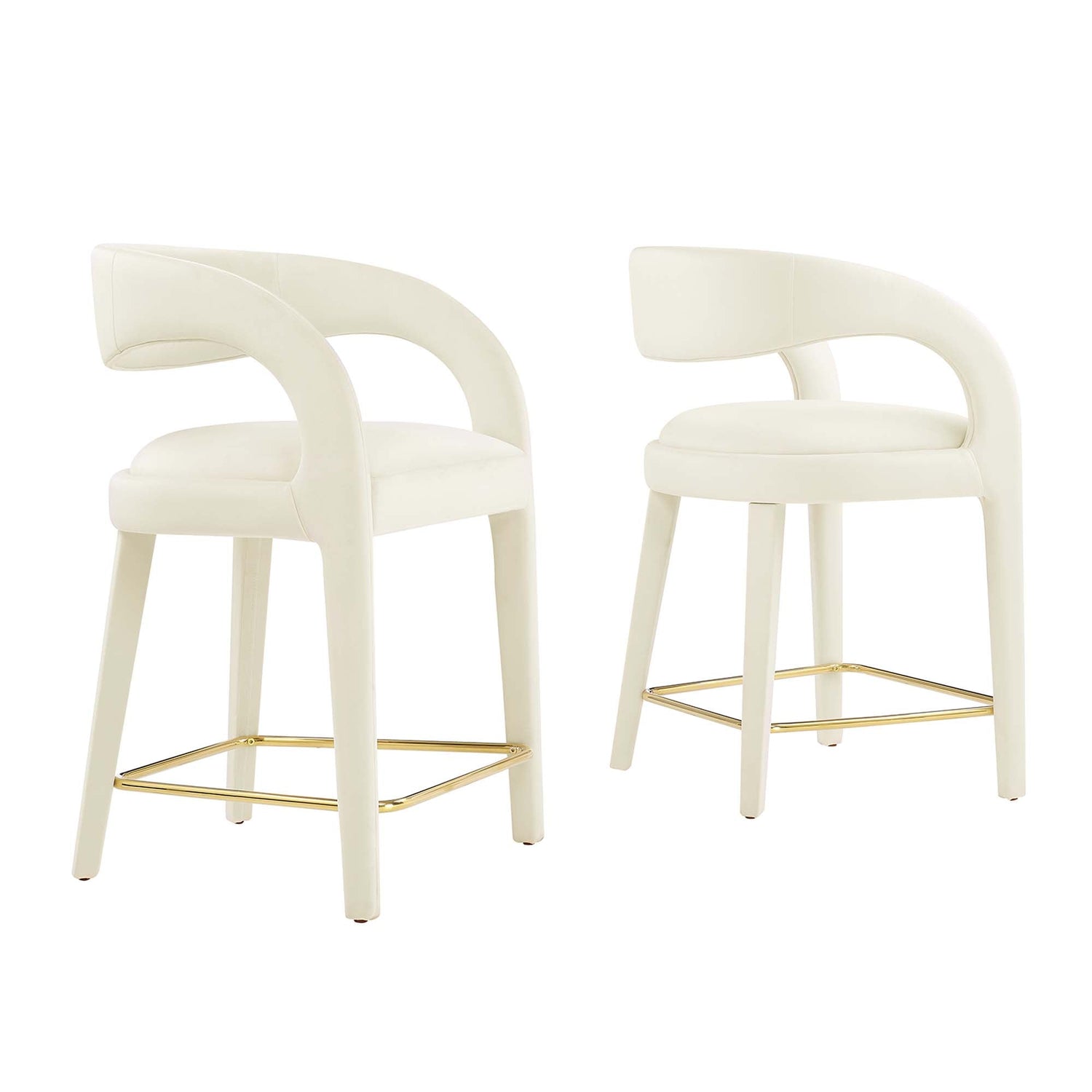 Pinnacle Performance Velvet Counter Stool Set of Two by Modway