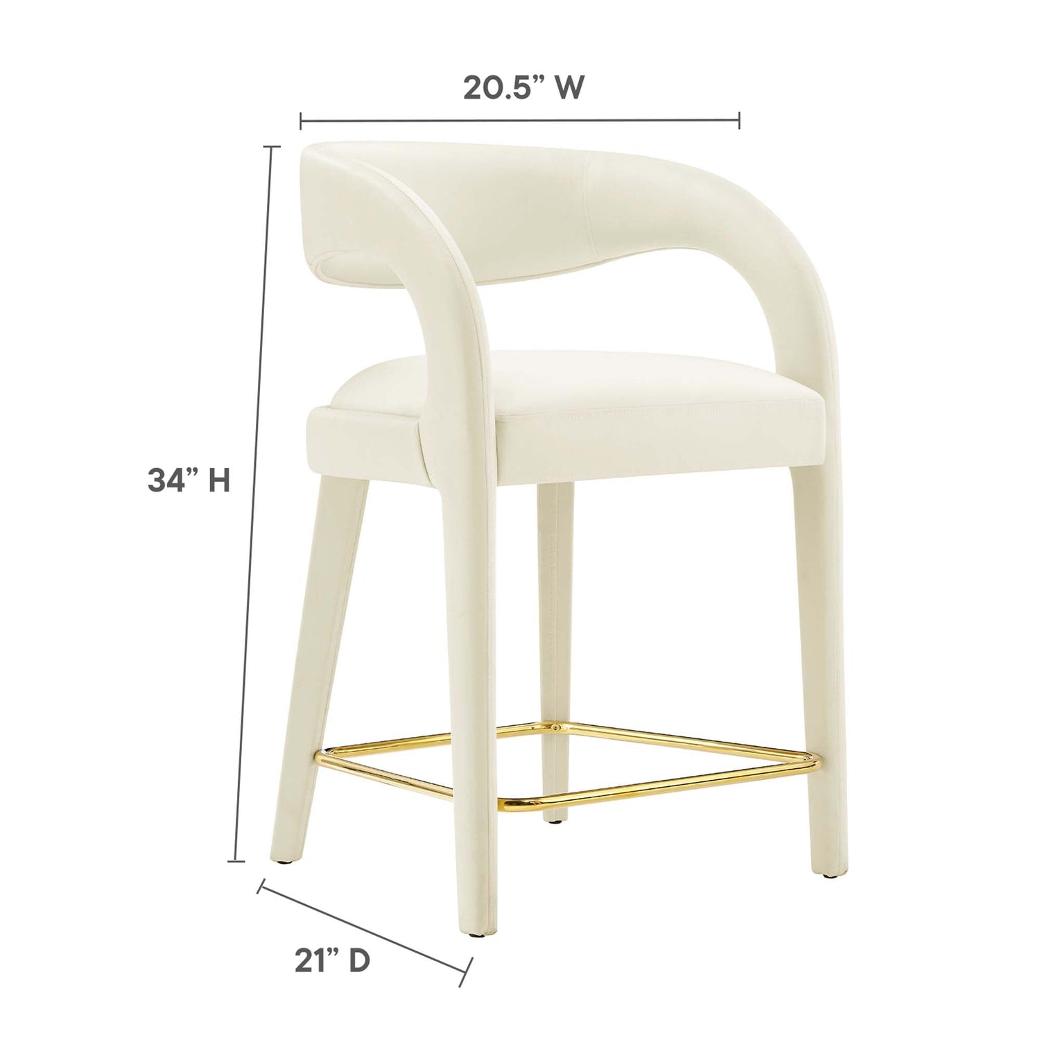 Pinnacle Performance Velvet Counter Stool Set of Two by Modway