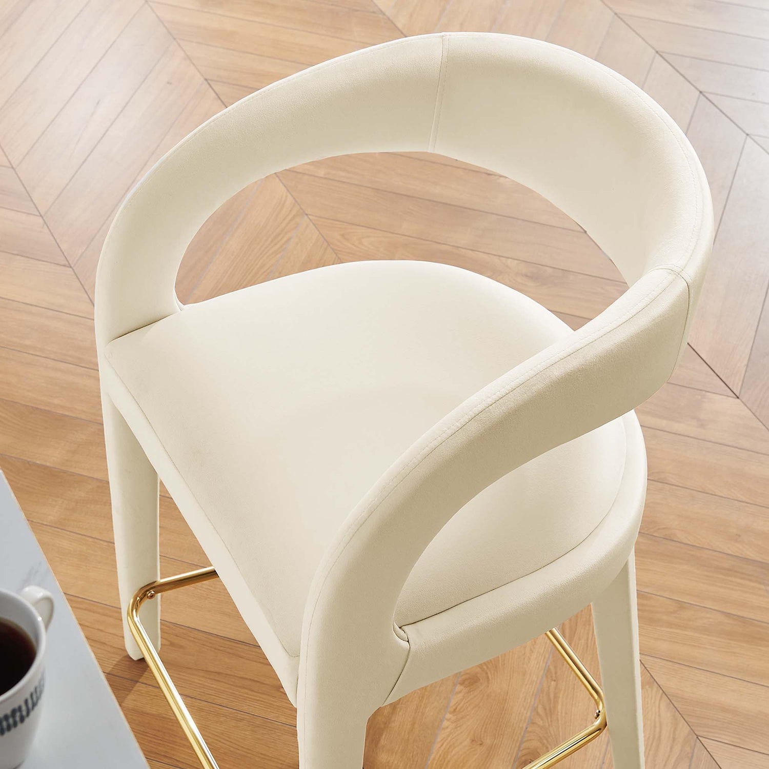 Pinnacle Performance Velvet Counter Stool Set of Two by Modway