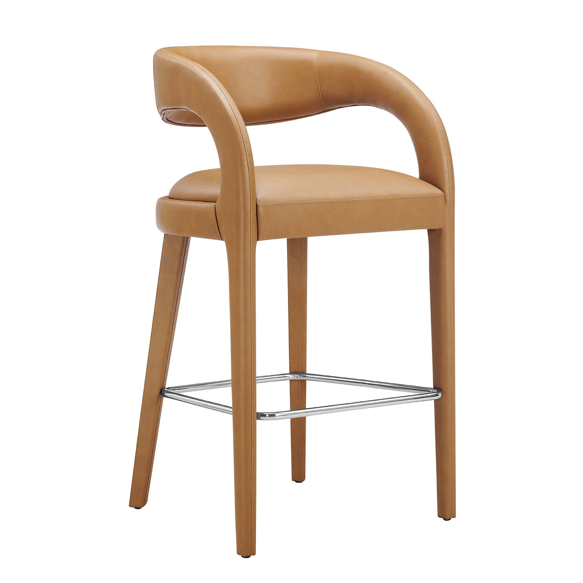Pinnacle Vegan Leather Bar Stool Set of Two by Modway
