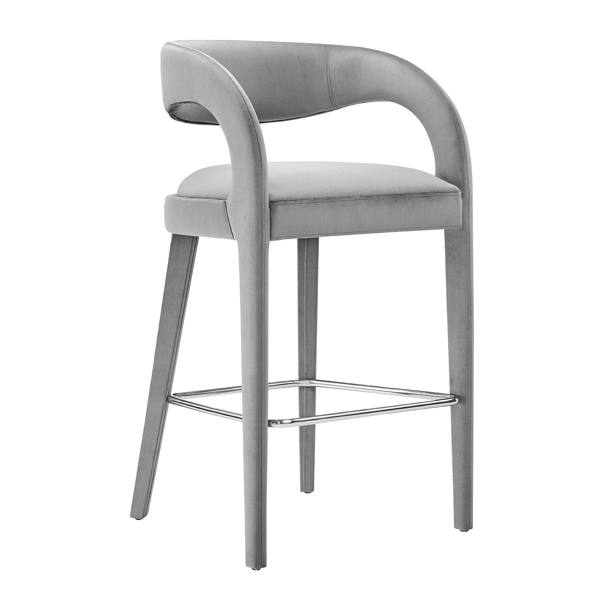 Pinnacle Performance Velvet Bar Stool Set of Two by Modway
