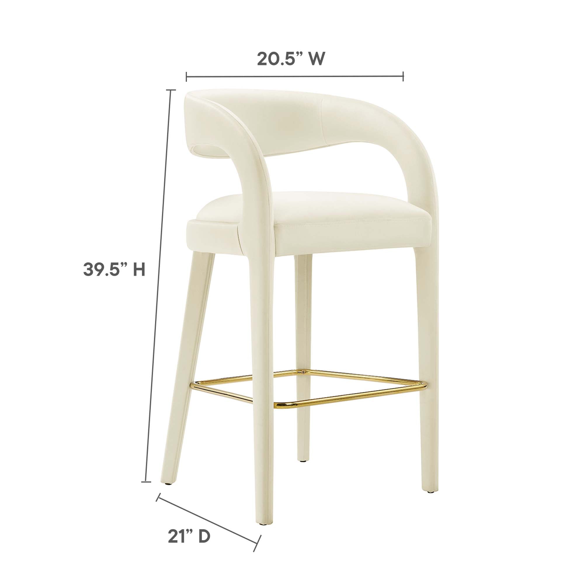 Pinnacle Performance Velvet Bar Stool Set of Two by Modway