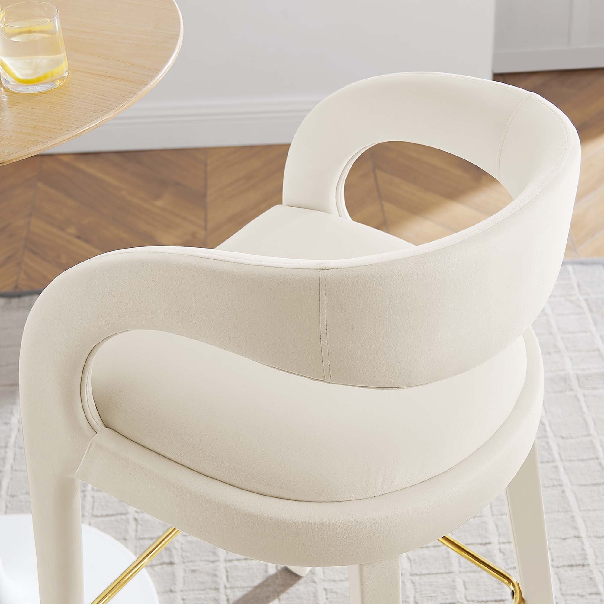 Pinnacle Performance Velvet Bar Stool Set of Two by Modway