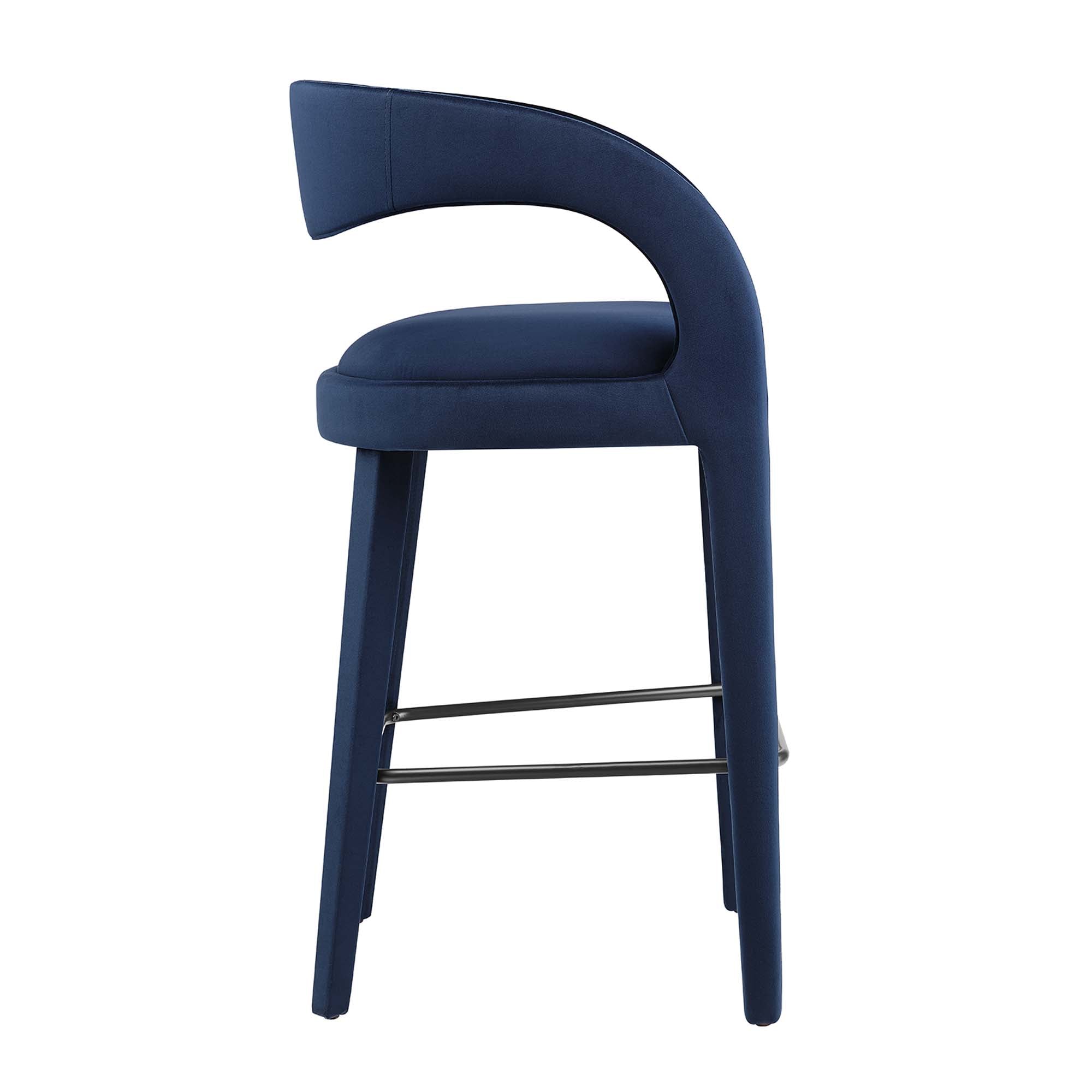 Pinnacle Performance Velvet Bar Stool Set of Two by Modway