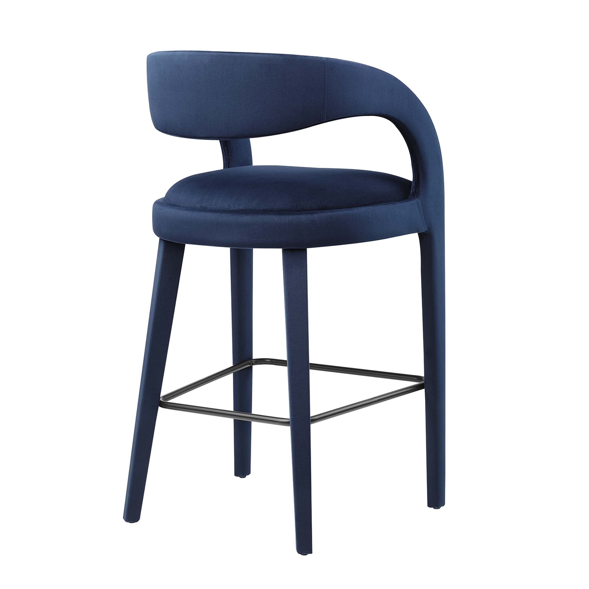 Pinnacle Performance Velvet Bar Stool Set of Two by Modway